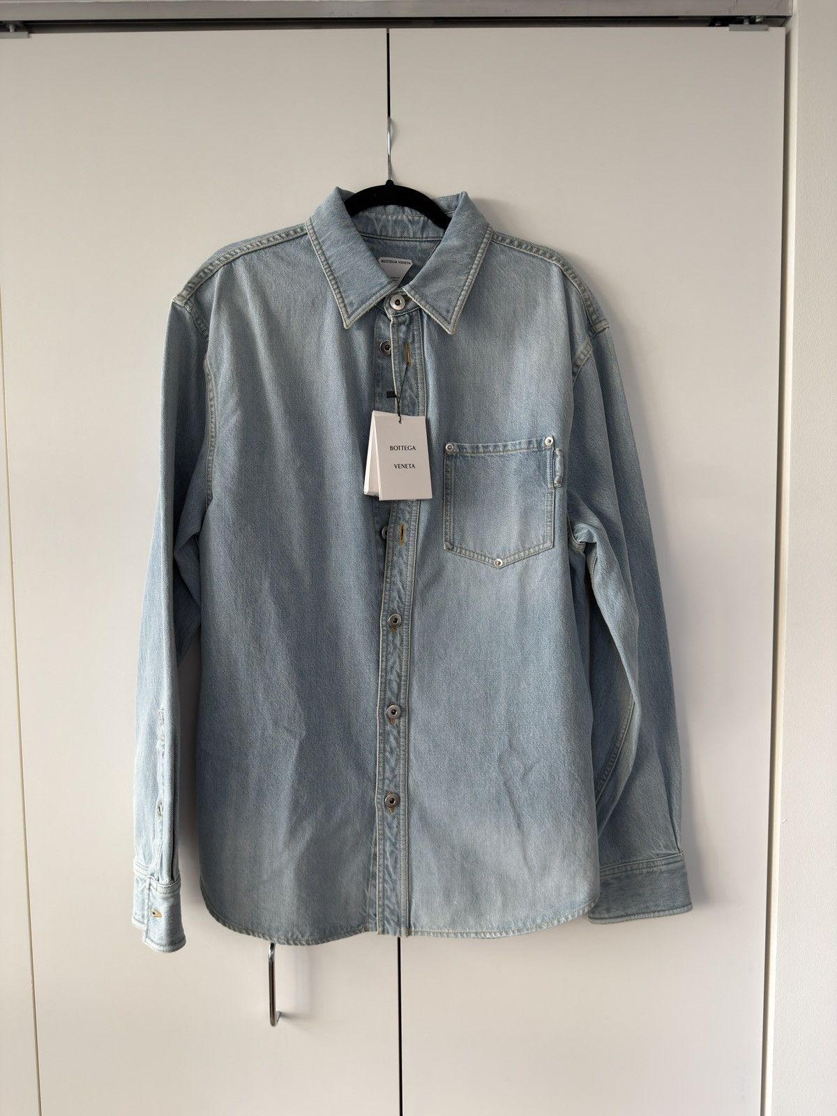 Bottega Veneta BNWT Light Bleach Denim Shirt 52 Size US XL / EU 56 / 4 - 1 Thumbnail