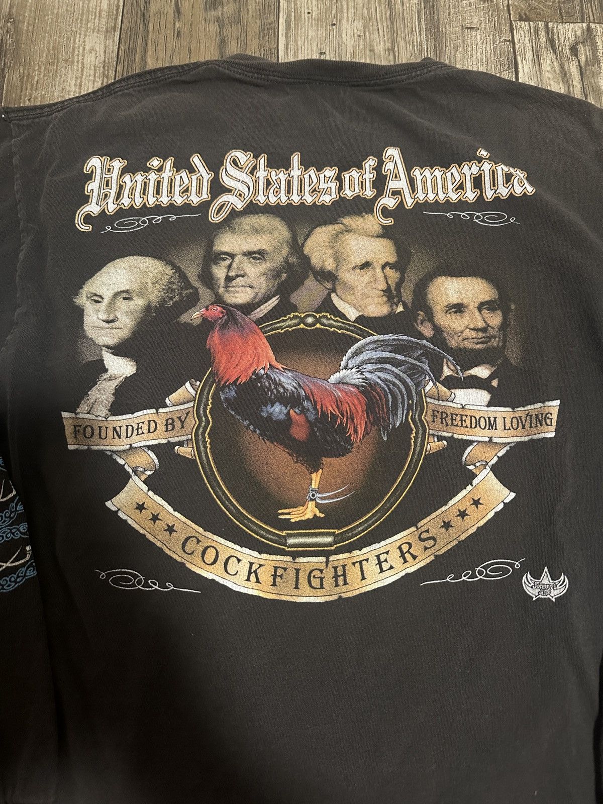 Vintage Vintage 90s Faded/Distressed Cockfighting LS Tee Size US M / EU 48-50 / 2 - 1 Thumbnail