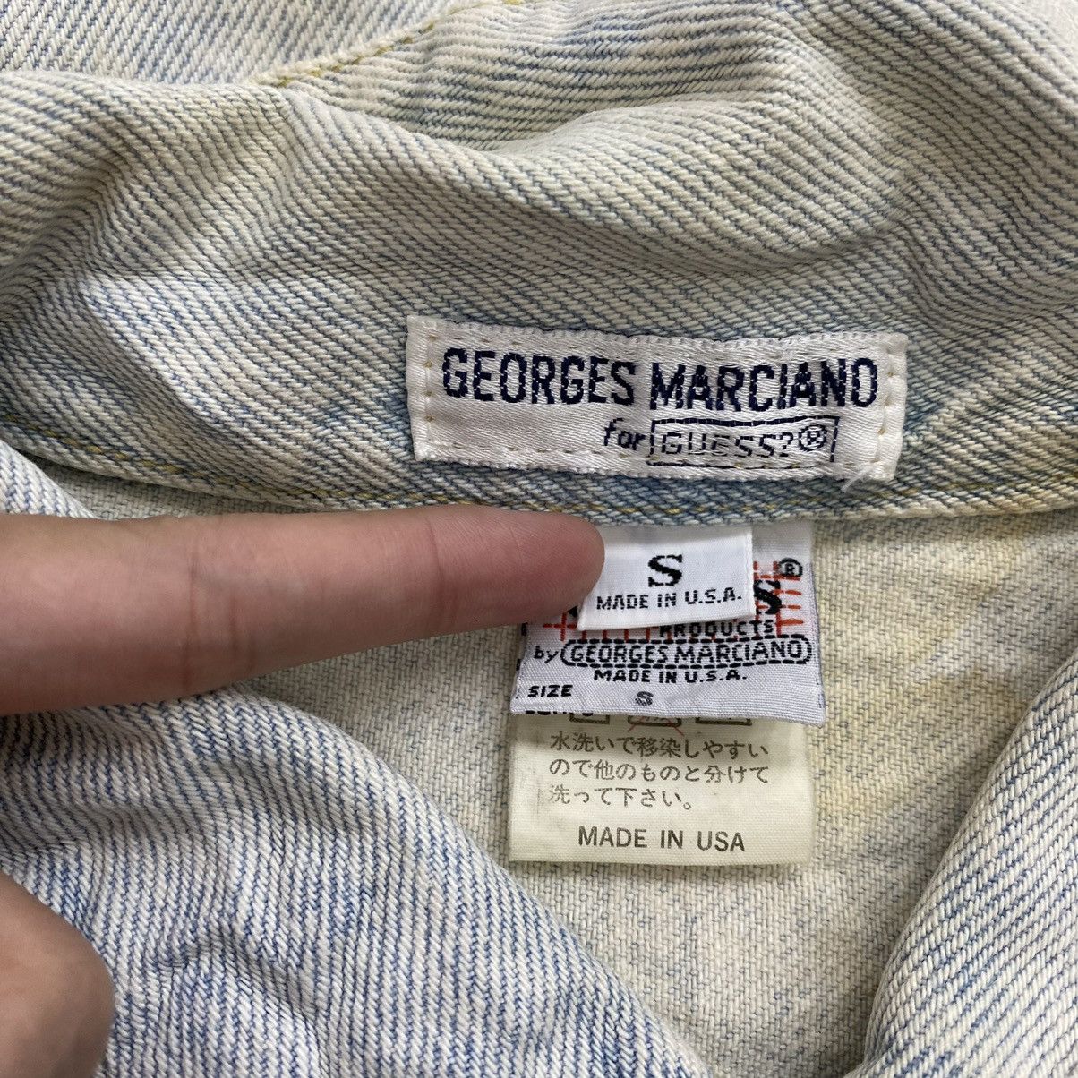 Georges Marciano × Guess × Vintage Vintage 80s GEORGES MARCIANO GUESS Motorcycle Crop Top Denim Size S / US 4 / IT 40 - 6 Thumbnail