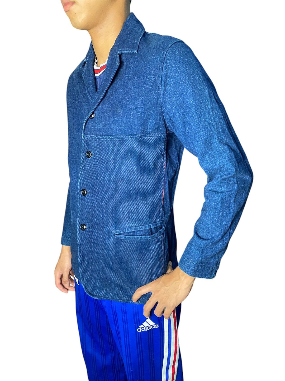 Blue Blue Japan Vintage Blue Blue Japan Pure Indigo Sashiko Chore Jacket Size US S / EU 44-46 / 1 - 3 Thumbnail