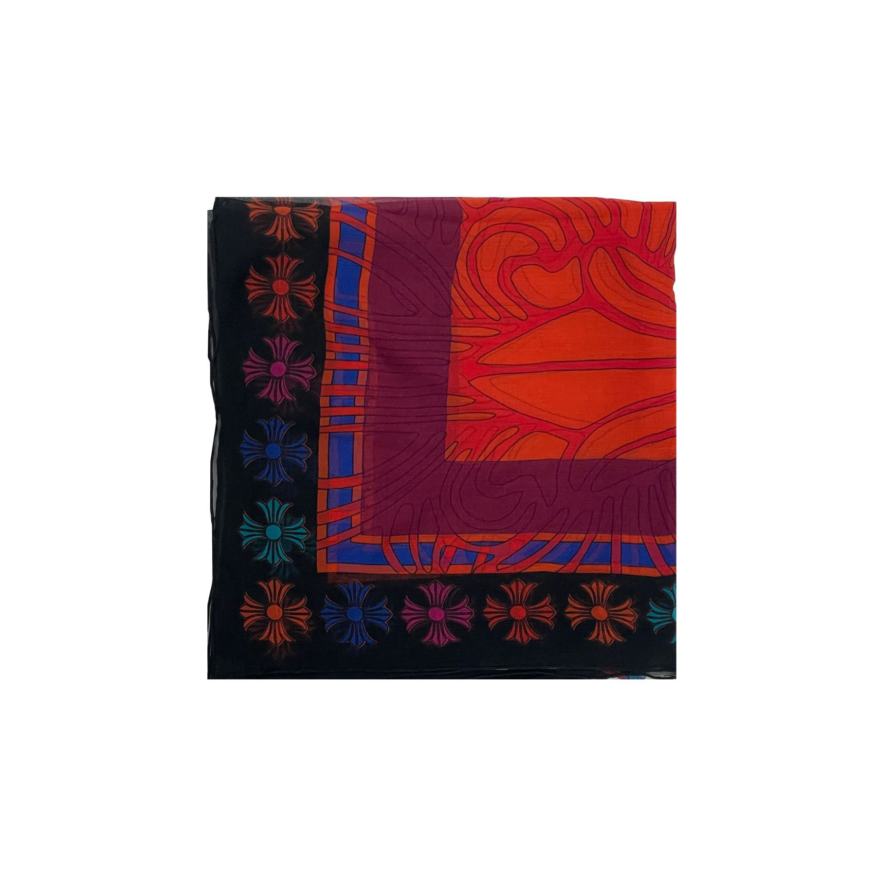 Chrome Hearts Chrome Hearts Mapplethorpe Multi-Color Cross Red Silk Scarf Size ONE SIZE - 2 Thumbnail
