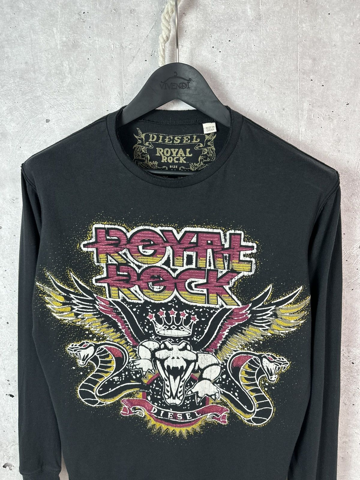 Diesel Vintage Diesel Royal Rock Printed Black Men’s Long Sleeve Size US M / EU 48-50 / 2 - 2 Thumbnail