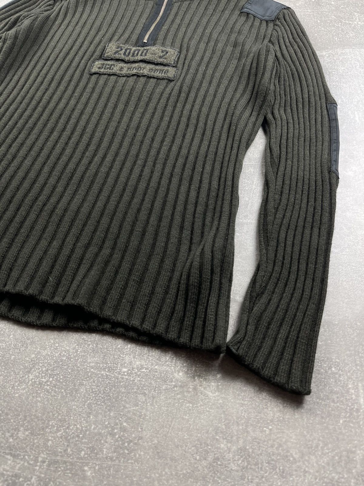 Jean Charles De Castelbajac × Vintage J.C. De Castelbajac Khaki Zip Avant Garde Military Sweater Size US S / EU 44-46 / 1 - 5 Thumbnail