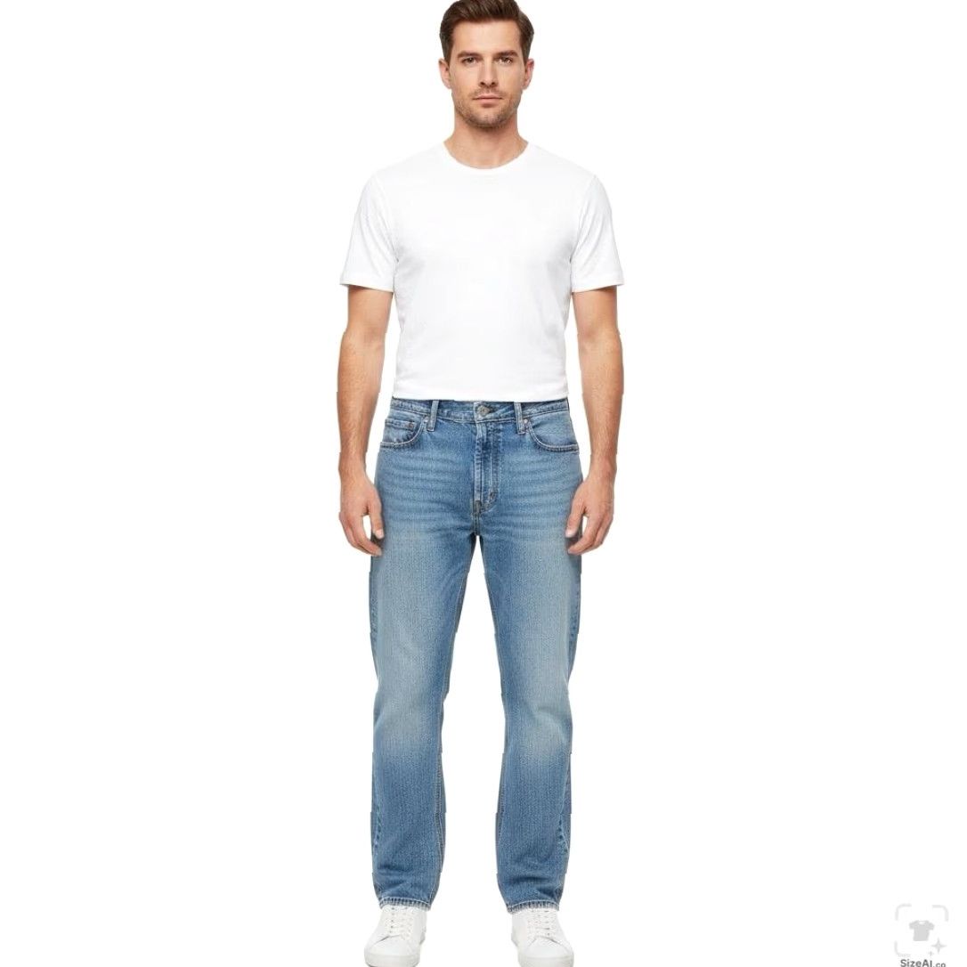 Levi's Levi's Jeans Mens 39x32 Blue Light Wash Straight Regular Stretch Denim Zip Fly Regular Vintage No Size US 39 - 4 Thumbnail