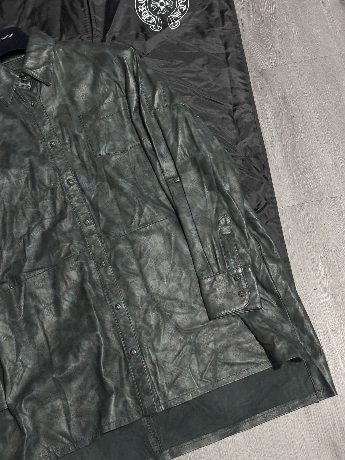 Chrome Hearts 1of1 Chrome Hearts - Lambskin Camou oversized Leather Jacket Size US L / EU 52-54 / 3 - 3 Thumbnail