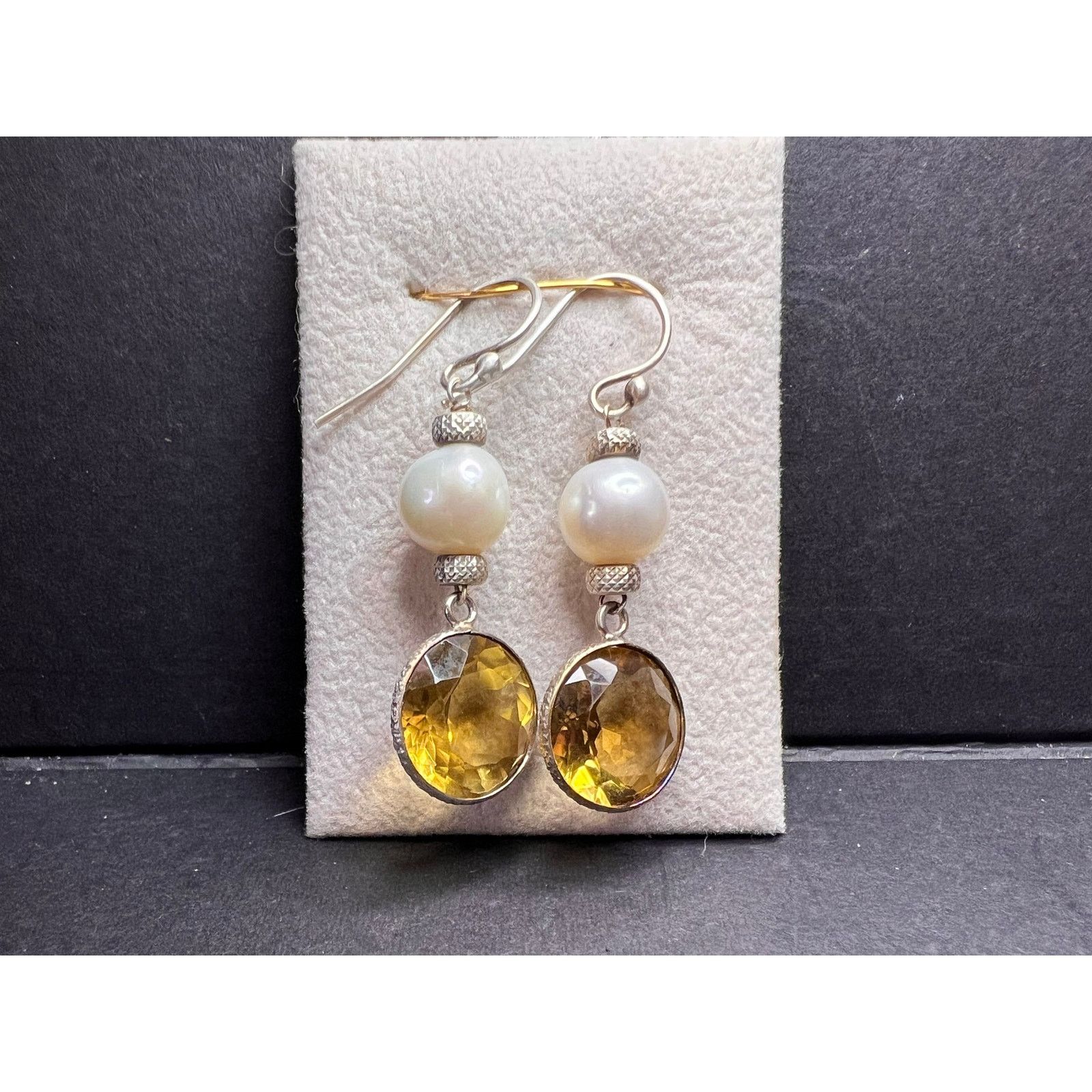 Other Citrine and pearl sterling silver dangle earrings Size ONE SIZE - 8 Thumbnail