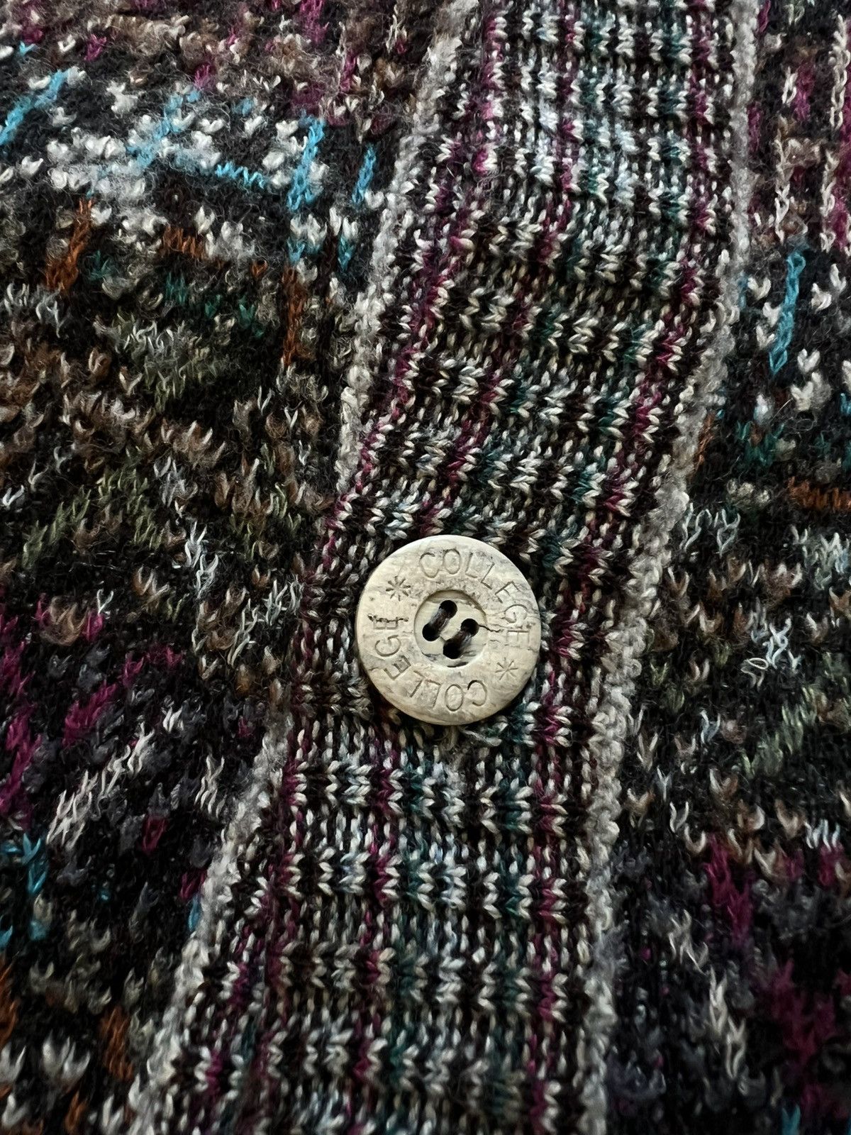 Vintage College by Ilaria Cazzaniga Knit Cardigan (Made in Italy) Size L / US 10 / IT 46 - 6 Thumbnail