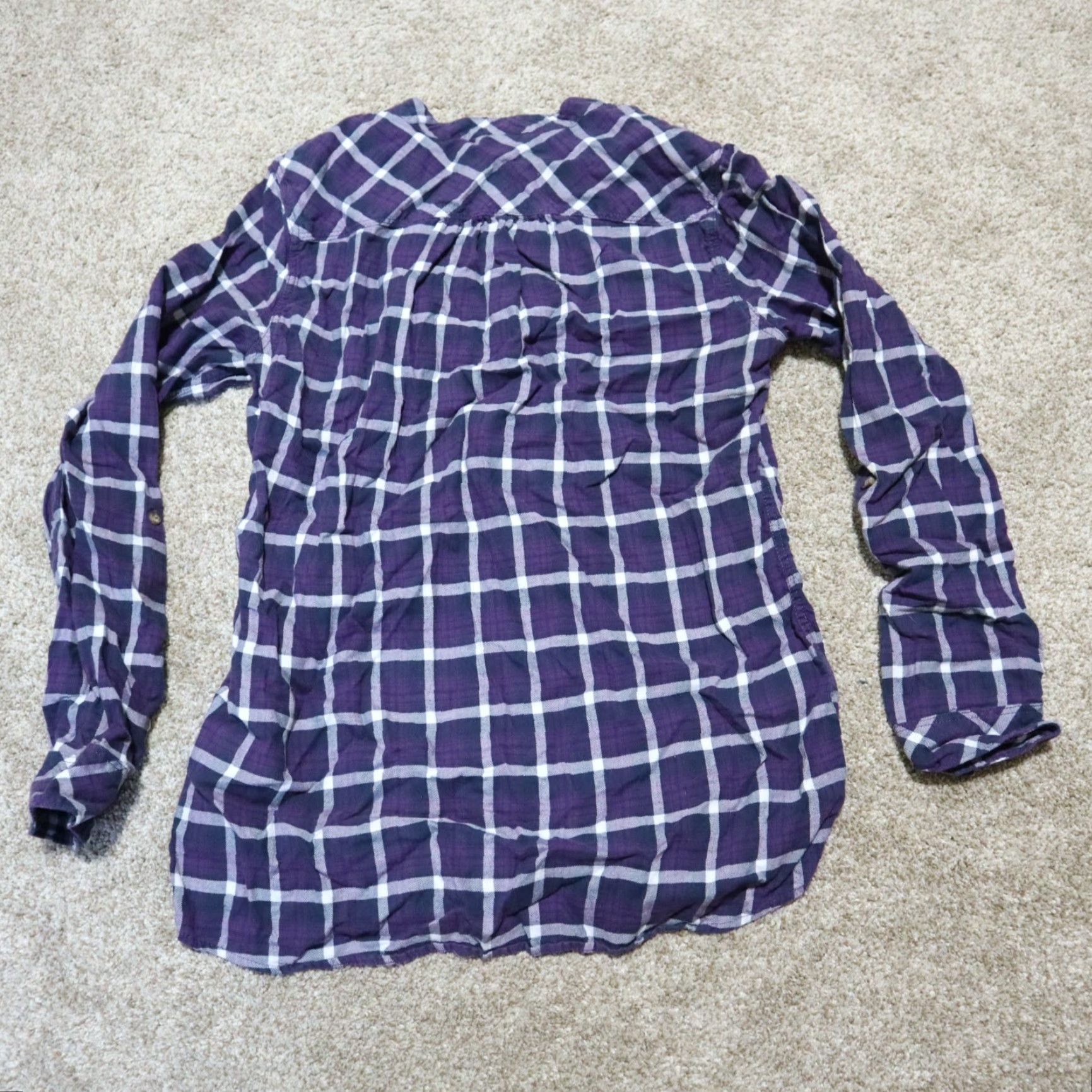 Eddie Bauer Vintage Eddie Bauer Women's Blue Plaid Long Sleeve Button-Up Shirt Small Fall Cotton Size S / US 4 / IT 40 - 7 Thumbnail