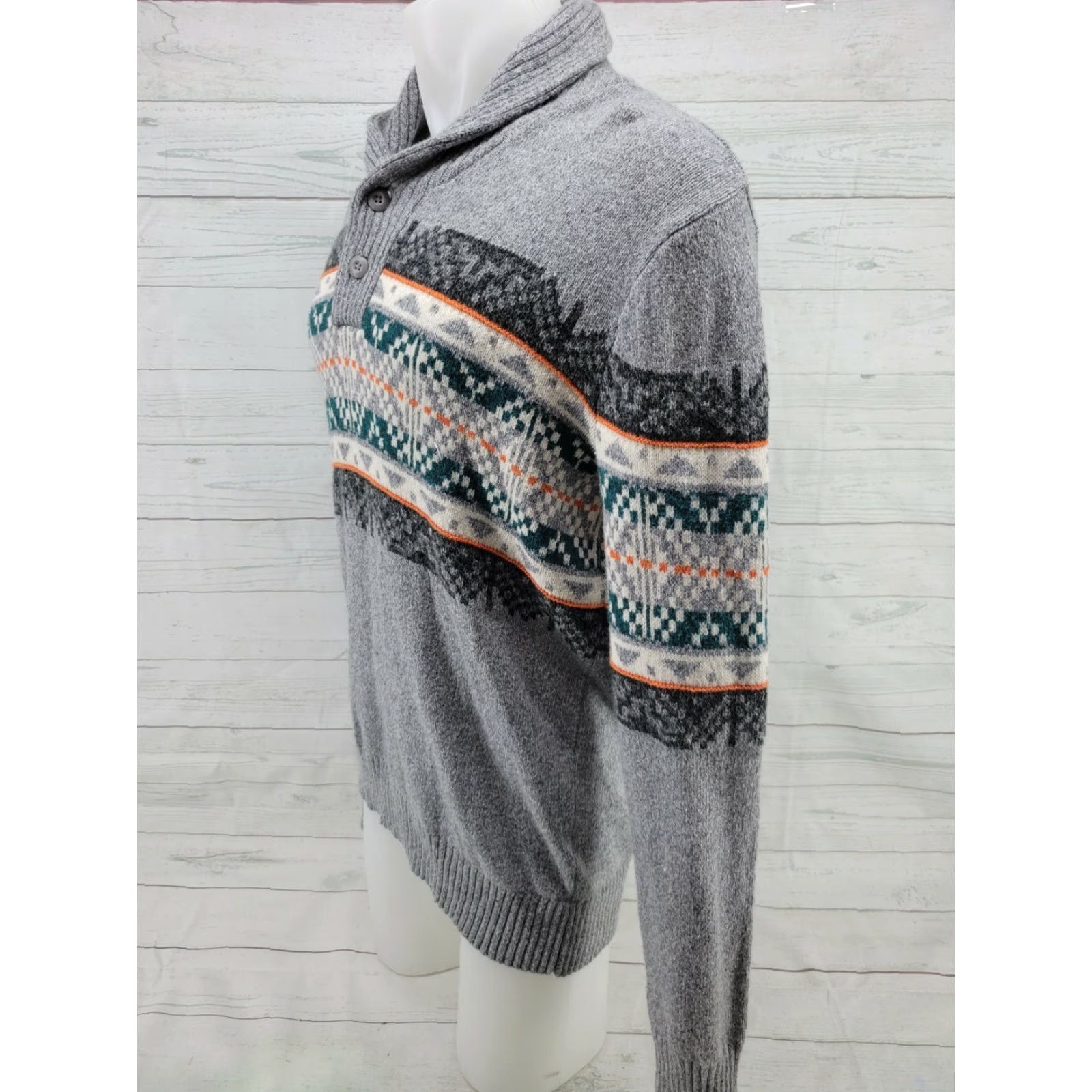American Eagle Outfitters American Eagle Outfitters Pullover Sweater Mens Size LRG NWT 1/4 Button Gray Cotton Blend Collared 1/4 Zip MENS Size US L / EU 52-54 / 3 - 2 Thumbnail