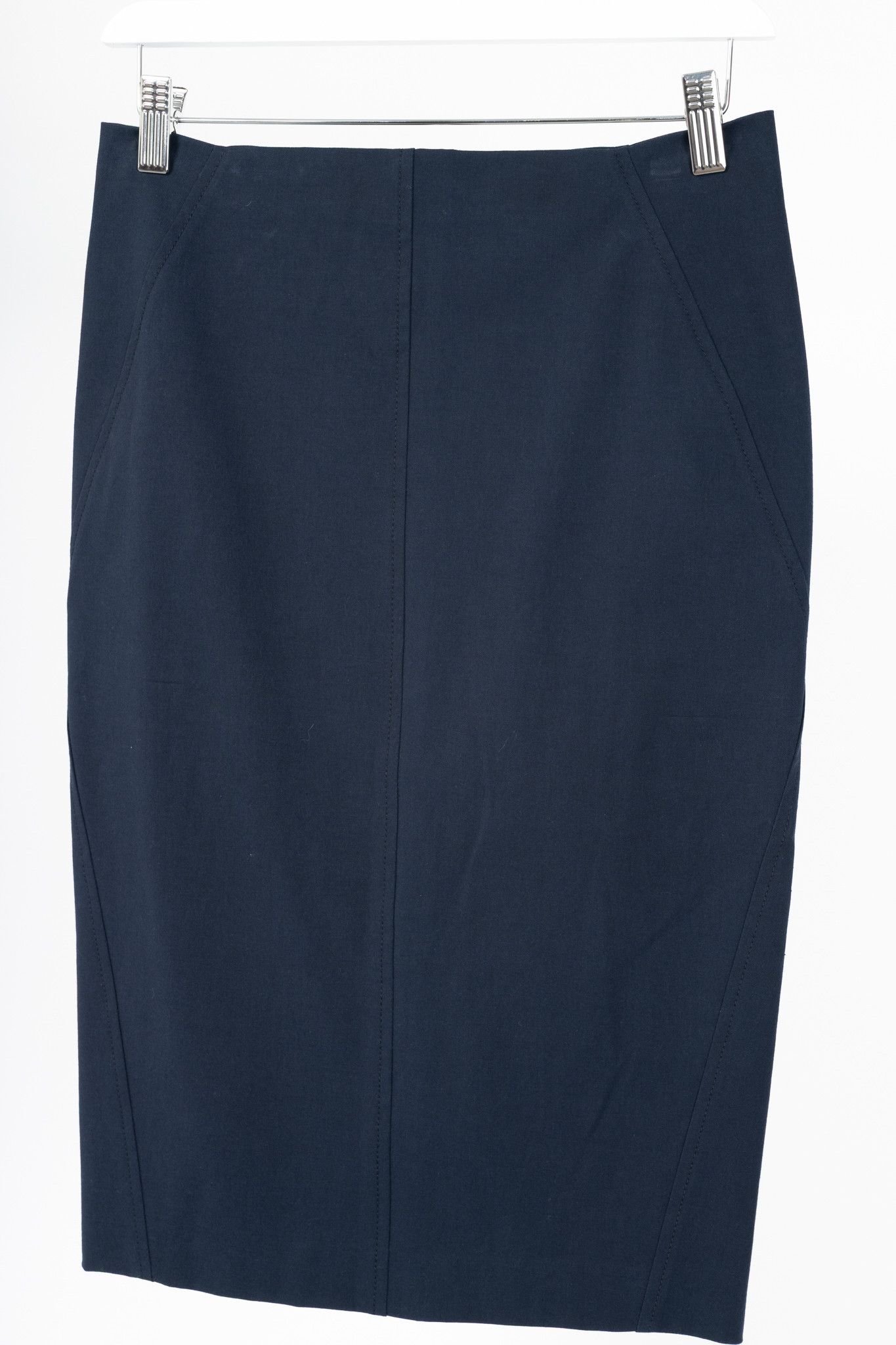 Brunello Cucinelli Brunello Cucinelli Navy Cotton Pencil Skirt Size 27" / US 4 / IT 40 - 3 Thumbnail
