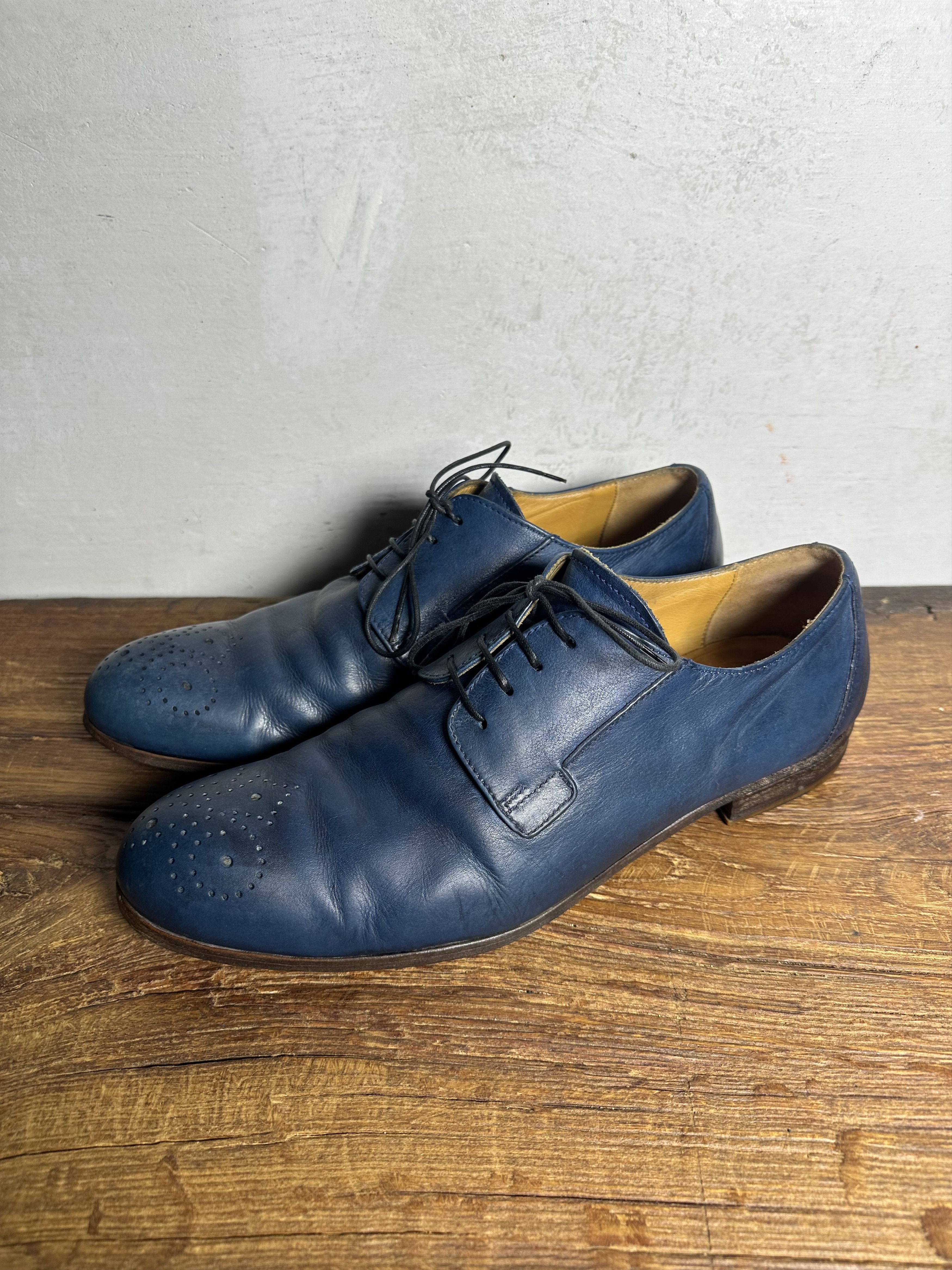 MoMA Moma Blue Lace-Up Shoes Size US 12 / EU 45 - 4 Thumbnail