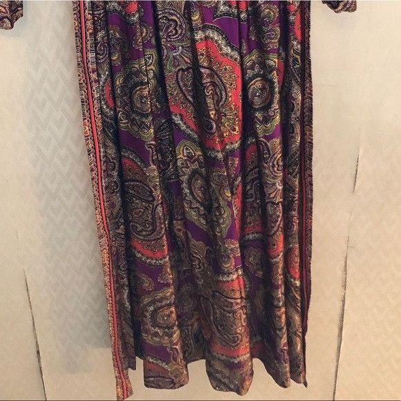 Vintage Long paisley mod front tie vintage maxi dress Size L / US 10 / IT 46 - 7 Thumbnail