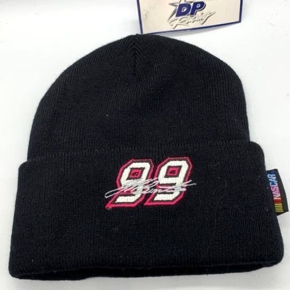Burton VINTAGE Drew Pearson Beanie Cap Men's Knit Black Solid Classic One Size Hats Mens Cap Beanie Nascar Jeff Burton #99 Racing Size ONE SIZE - 2 Thumbnail