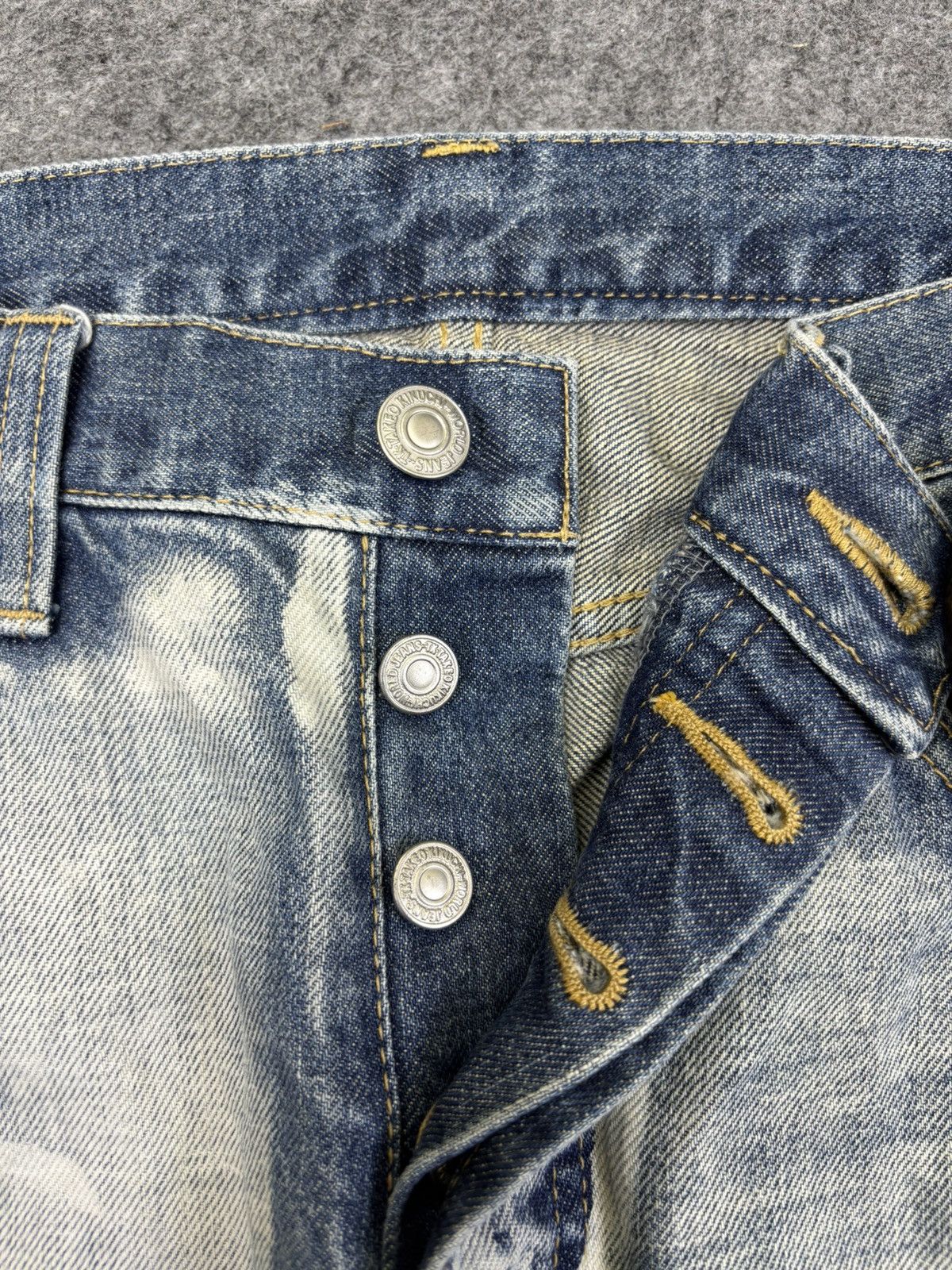 Japanese Brand 💥Insane 90s Style💥TK Bleaches All Over Denim K23 Size US 33 - 6 Thumbnail