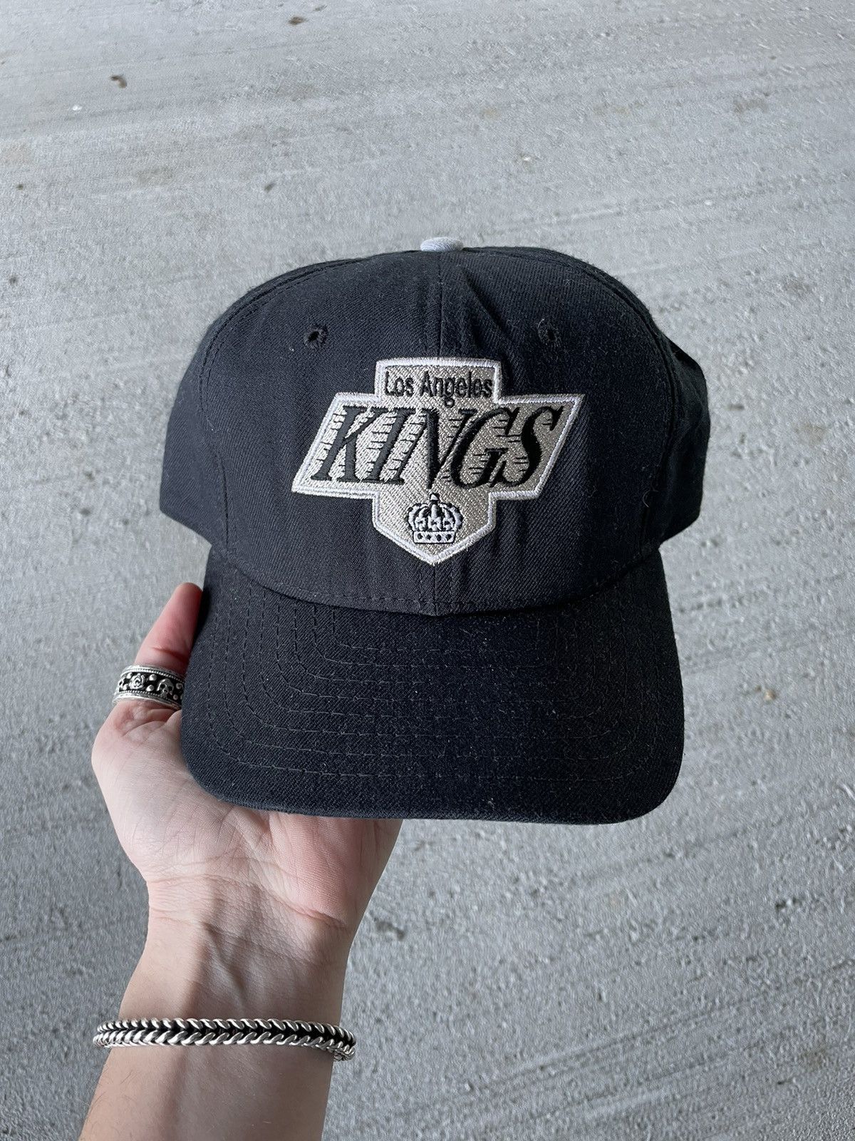 image of Vintage La Kings New Era Snapback Hat in Black, Men's