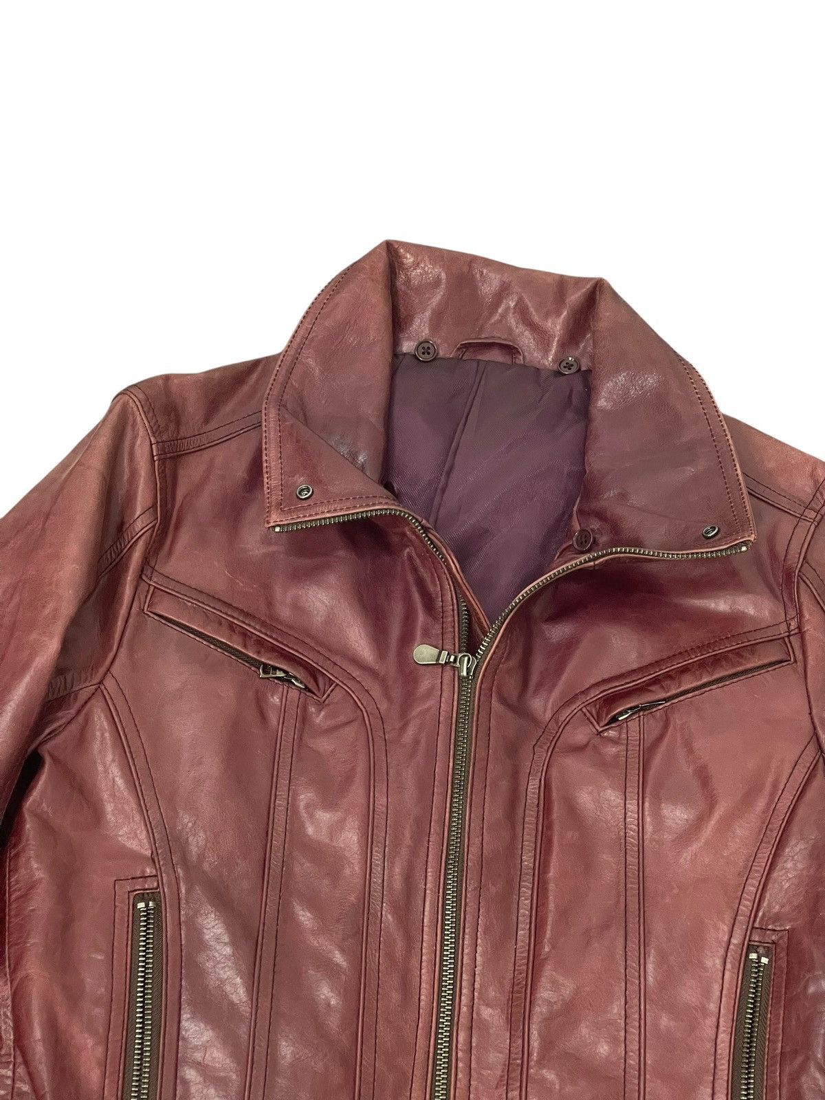 Tornado Mart Cow Hide Leather Jacket Tornado Mart Slim Dark Marroon 6🟩8 Size US M / EU 48-50 / 2 - 6 Thumbnail