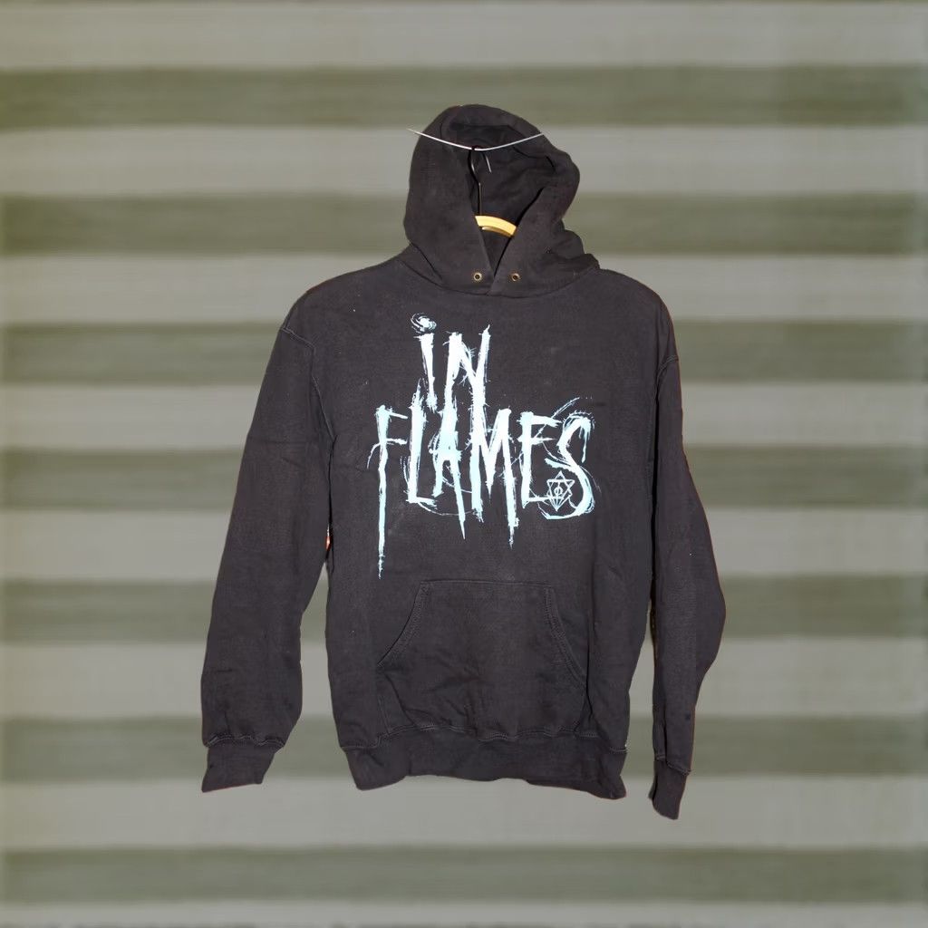 Vintage VINTAGE In Flames Hoodie Mens M Black Rock Clothing Shirt Kid? Size US M / EU 48-50 / 2 - 1 Thumbnail