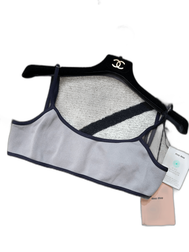 Miu Miu Miu Miu Gray Strapless Top with Tag Size L / US 10 / IT 46 - 1 Thumbnail
