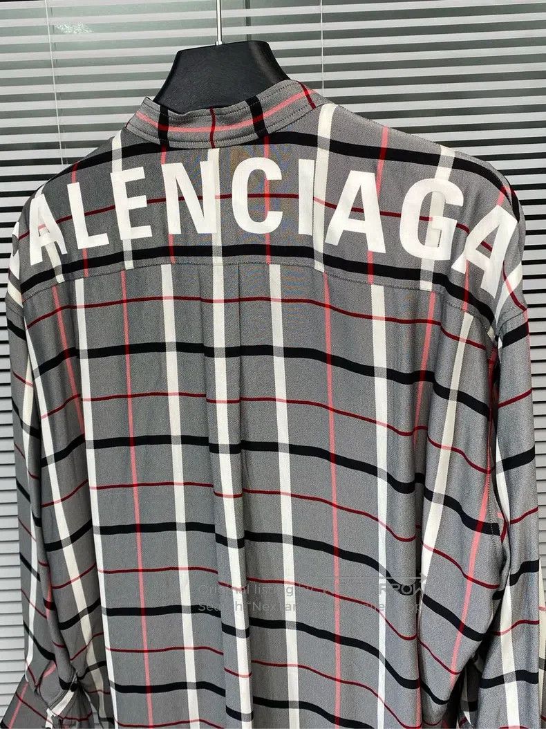 Balenciaga Balenciaga Long-sleeve checkered shirt with print logo Size XXS / US 00 / IT 34 - 5 Thumbnail