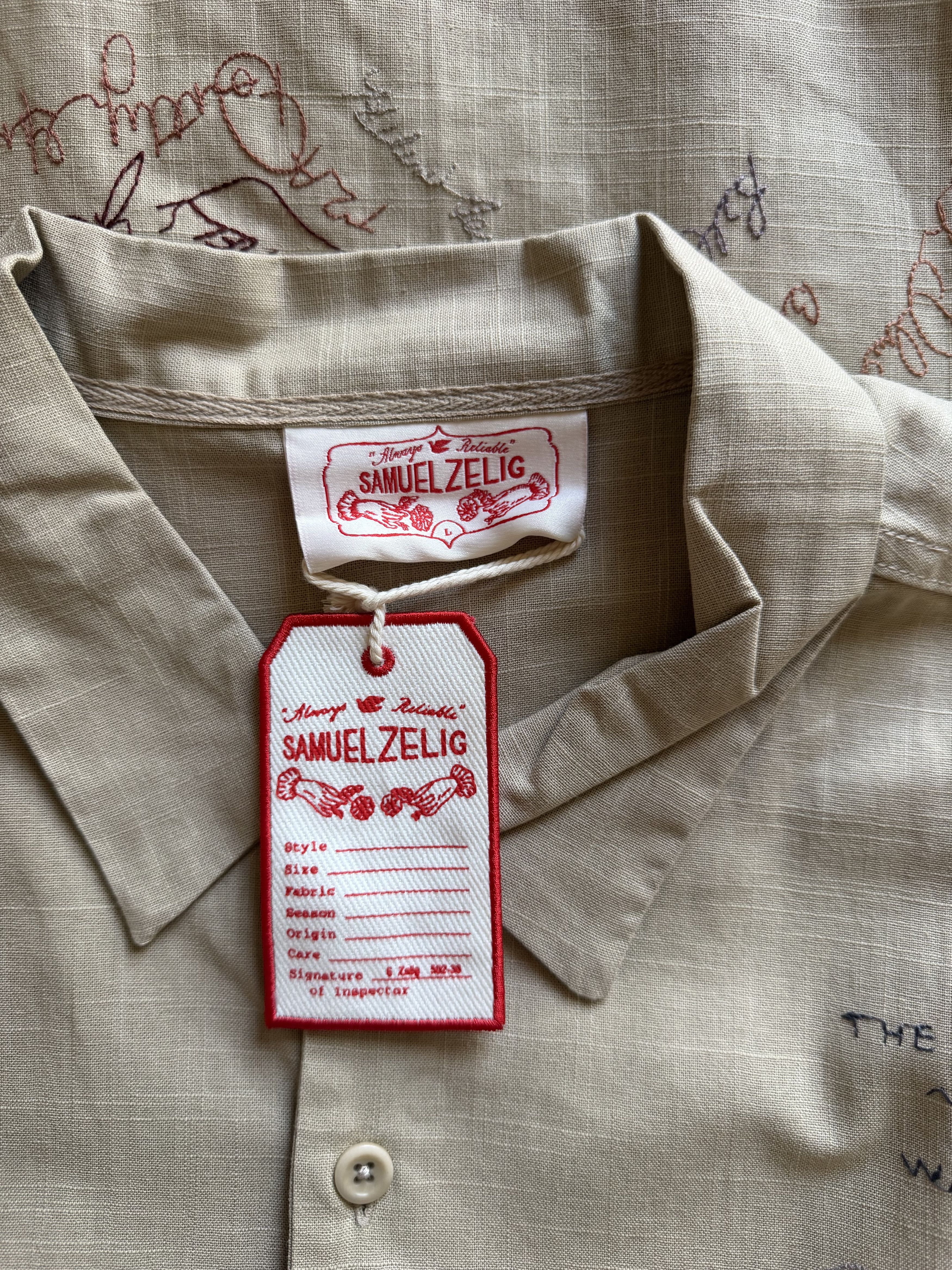 Samuel Zelig Samuel Zelig Yearbook Button Up Camp Shirt in Beige Size US L / EU 52-54 / 3 - 7 Thumbnail
