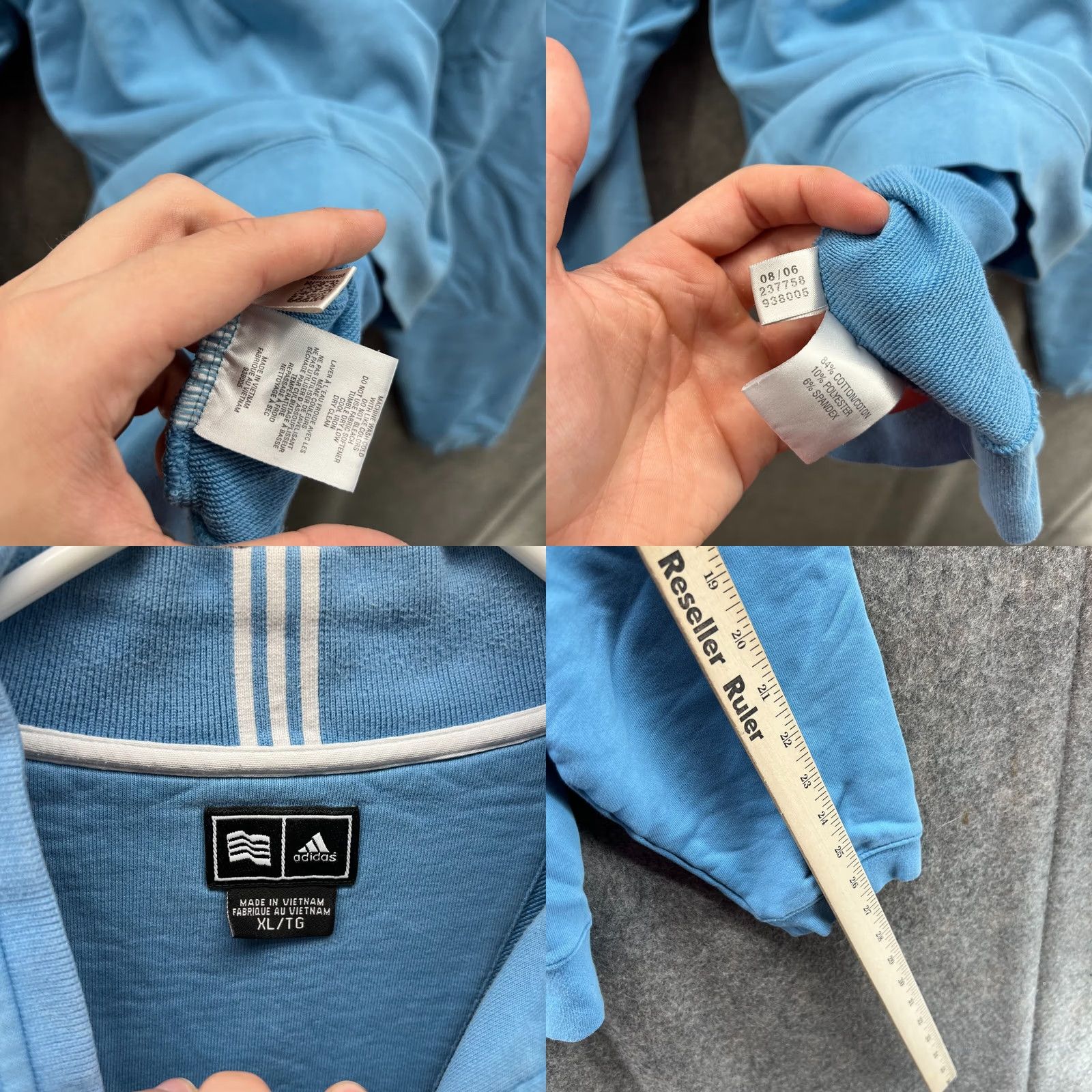 Adidas VINTAGE adidas Sweater Mens XL Adult Blue 1/4 Zip Pullover Fleece Logo 237758 XL Golf Regular Men Size US XL / EU 56 / 4 - 8 Thumbnail