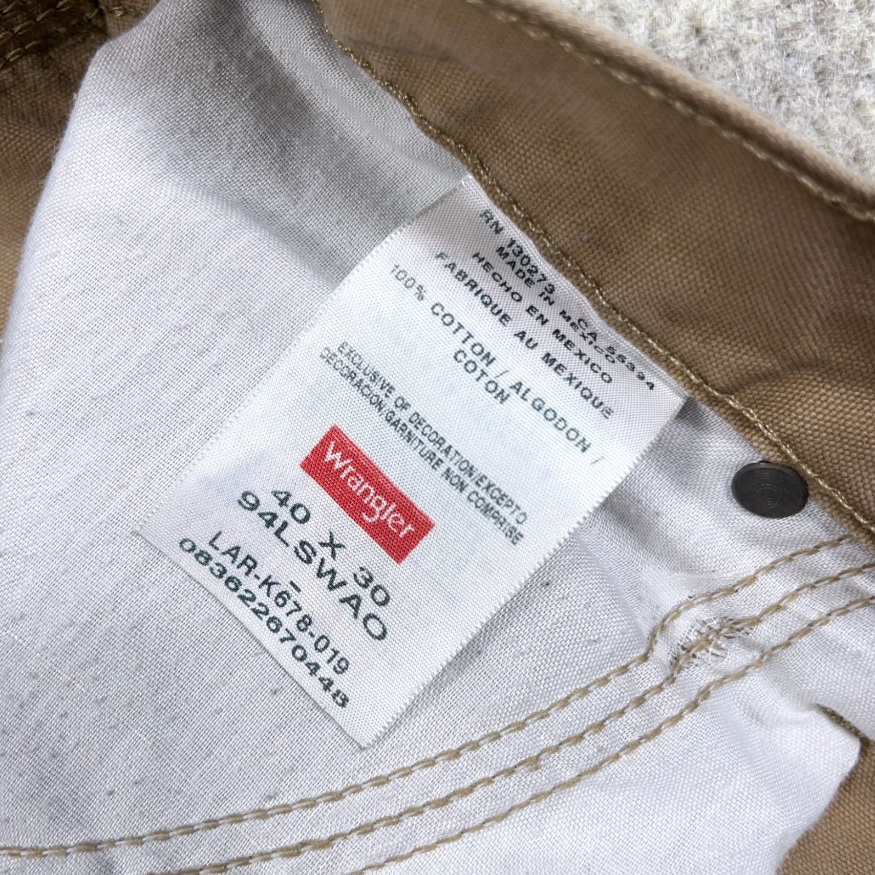 Wrangler VINTAGE Wrangler Jeans Men 40x30 Brown Canvas Baggy Grunge Wrangler Jeans Men 40x30 Brown Canvas Baggy Grunge Size US 40 / EU 56 - 4 Thumbnail