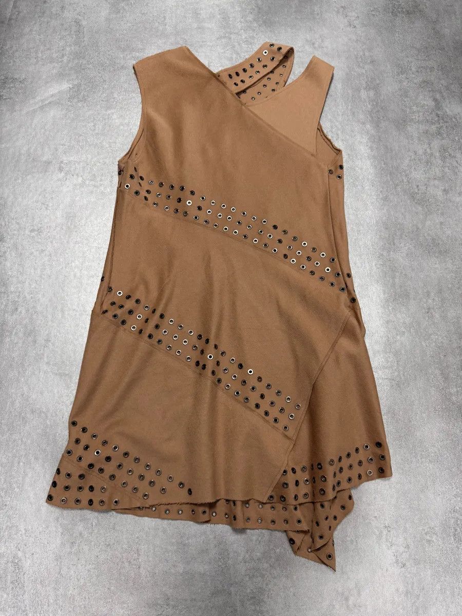 Designer × Roberto Cavalli × Vintage Roberto Cavalli Asymmetrical Studded Beige Dress Size XS / US 0-2 / IT 36-38 - 6 Thumbnail