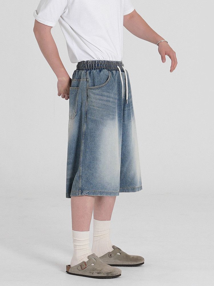 Japanese Brand × Jean Retro loose wide leg denim shorts Size US 32 / EU 48 - 4 Thumbnail