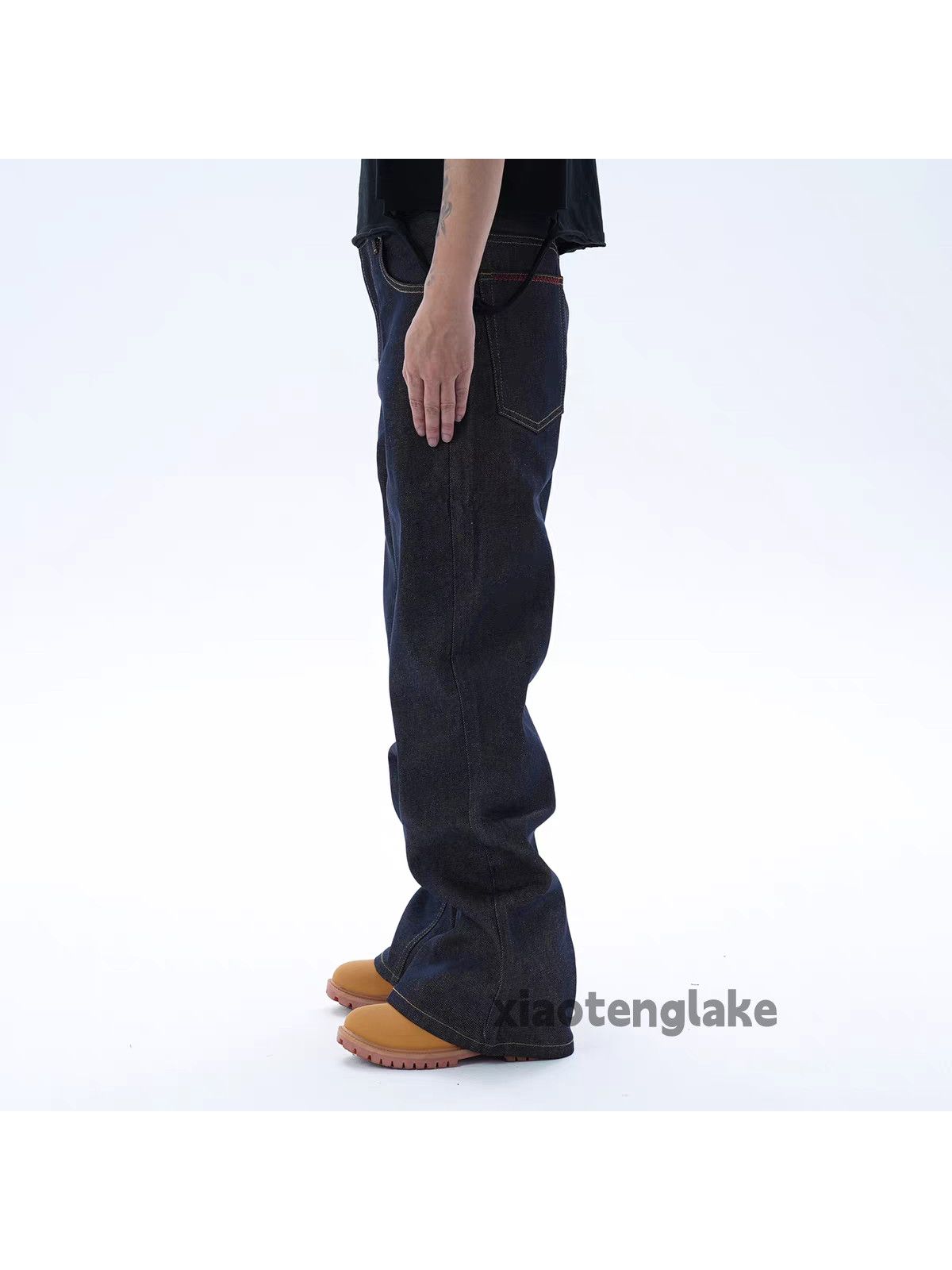Japanese Brand × Jean Opium Cargo Flared Stack Jeans, Wide Leg