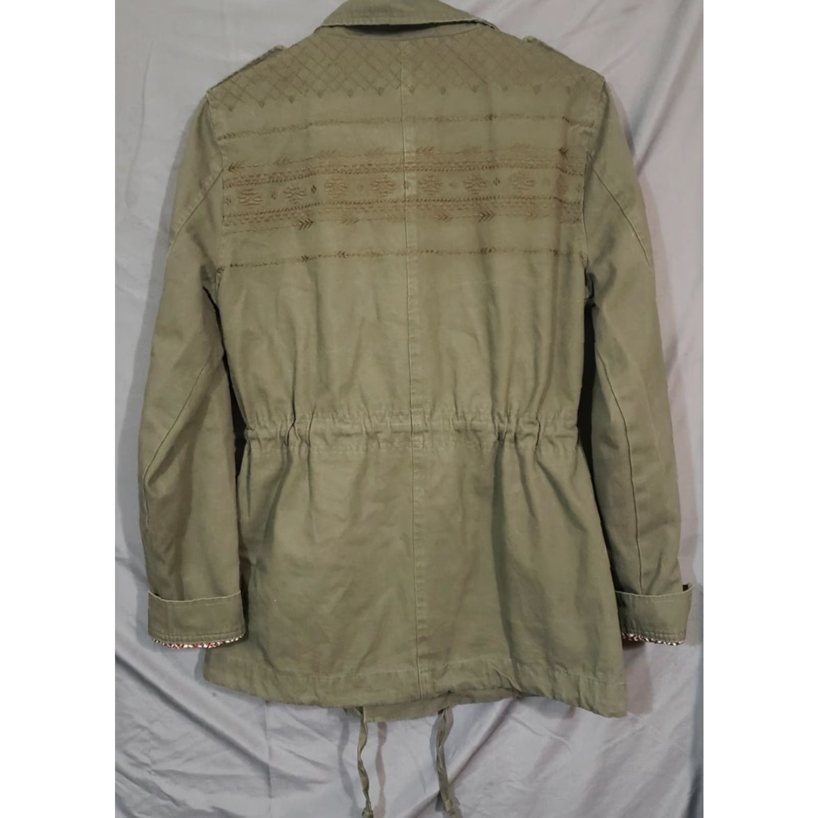 Miss Me Miss Me Army Green Beaded Collar Jacket Embellished Size S Button-Front Casual Womens Jacket Size S / US 4 / IT 40 - 2 Thumbnail