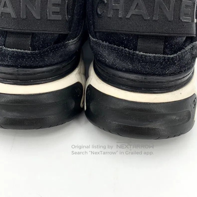 Chanel Chanel Black logo logo laced casual sneakers Size US 7 / EU 40 - 8 Thumbnail