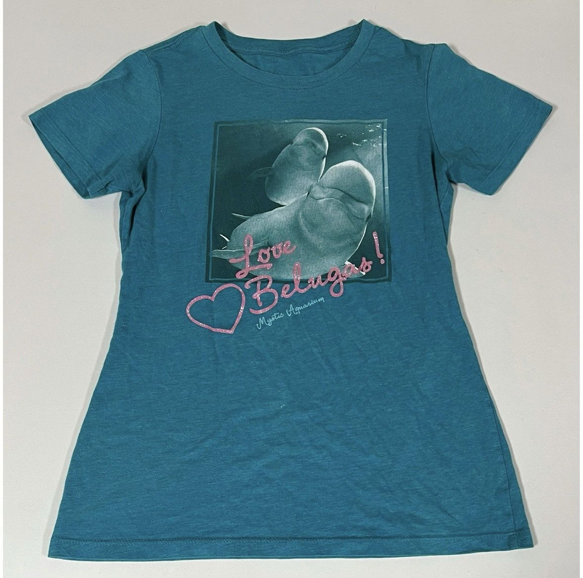 Vintage Blue Teal Beluga Whales Graphic T-Shirt Top Tee Size S 🐳✨ Size S / US 4 / IT 40 - 1 Thumbnail