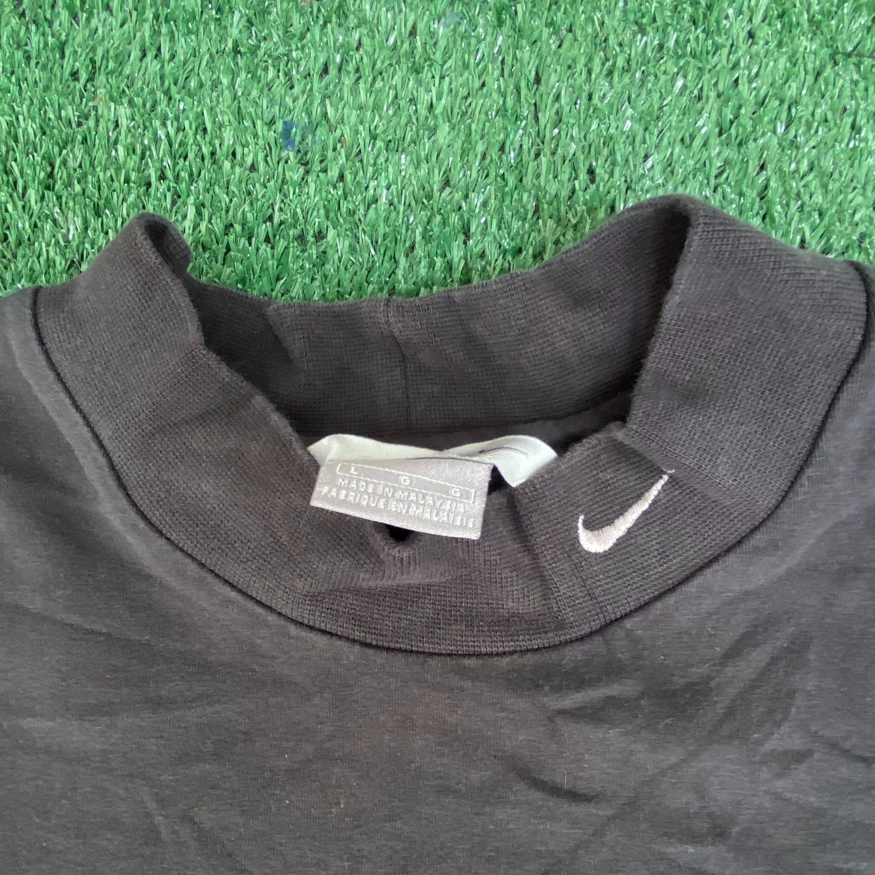 Nike × Vintage Vintage Y2K Nike Logo Shirt Mock Neck Swoosh Long Sleeve Tee Size US L / EU 52-54 / 3 - 3 Thumbnail