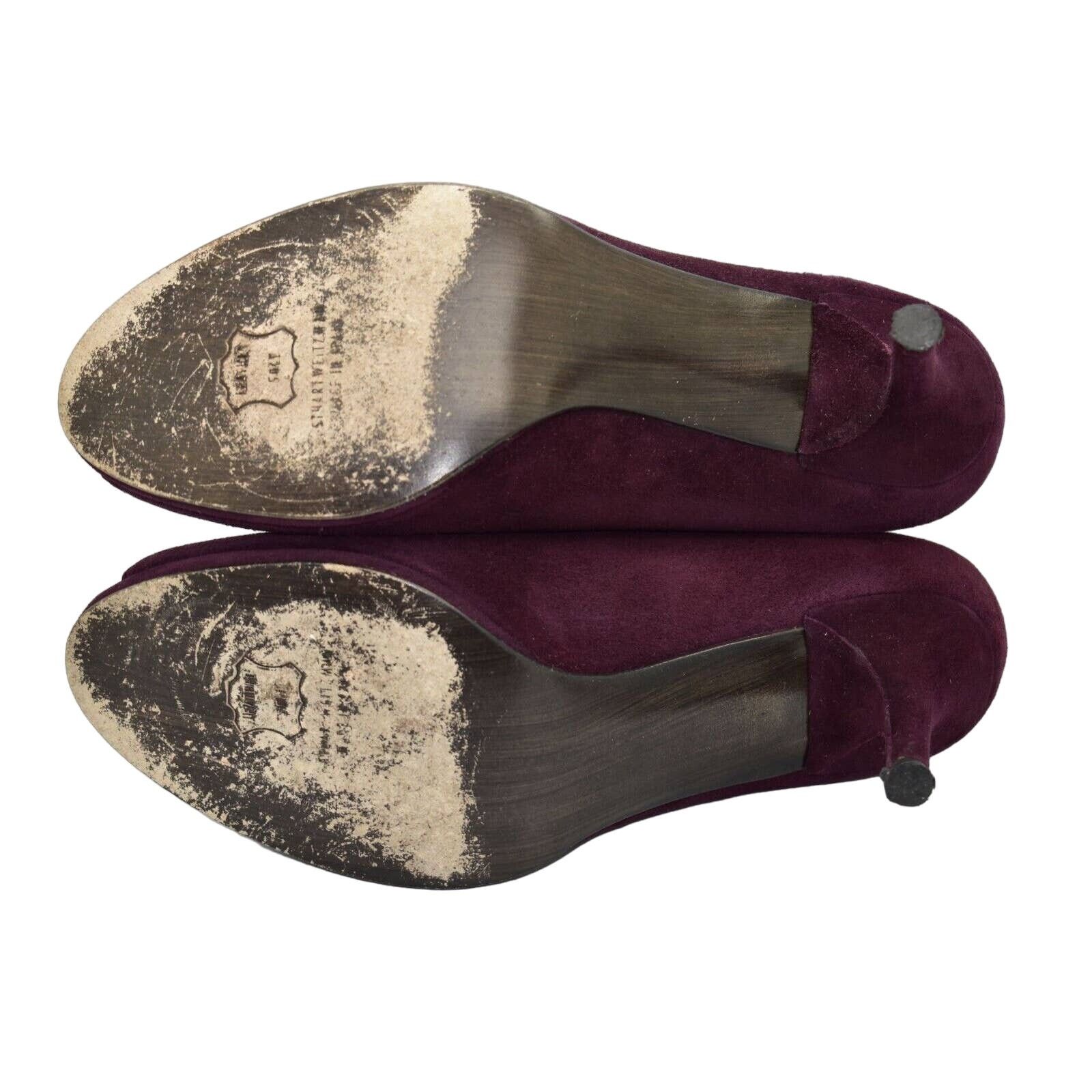 Stuart Weitzman A5 STUART WEITZMAN Logo Plainfield Suede Peep Toe Pumps 8.5M Size US 8.5 / IT 38.5 - 6 Thumbnail