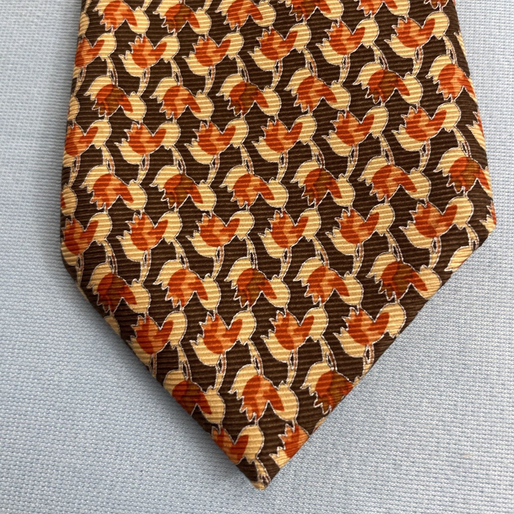 Brioni Brioni Silk Tie Men 3.5x62" Long Geometric Leaves Pattern Dress Business Necktie Size ONE SIZE - 2 Thumbnail