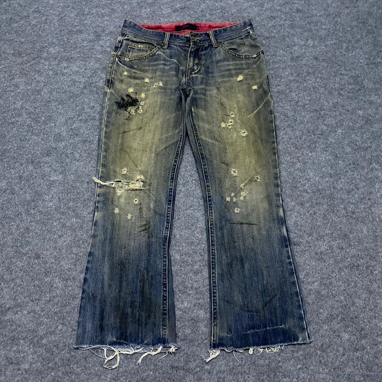 If Six Was Nine 💥Best Offer💥Vintage Midas Punk Distressed Denim Size 31" - 1 Thumbnail