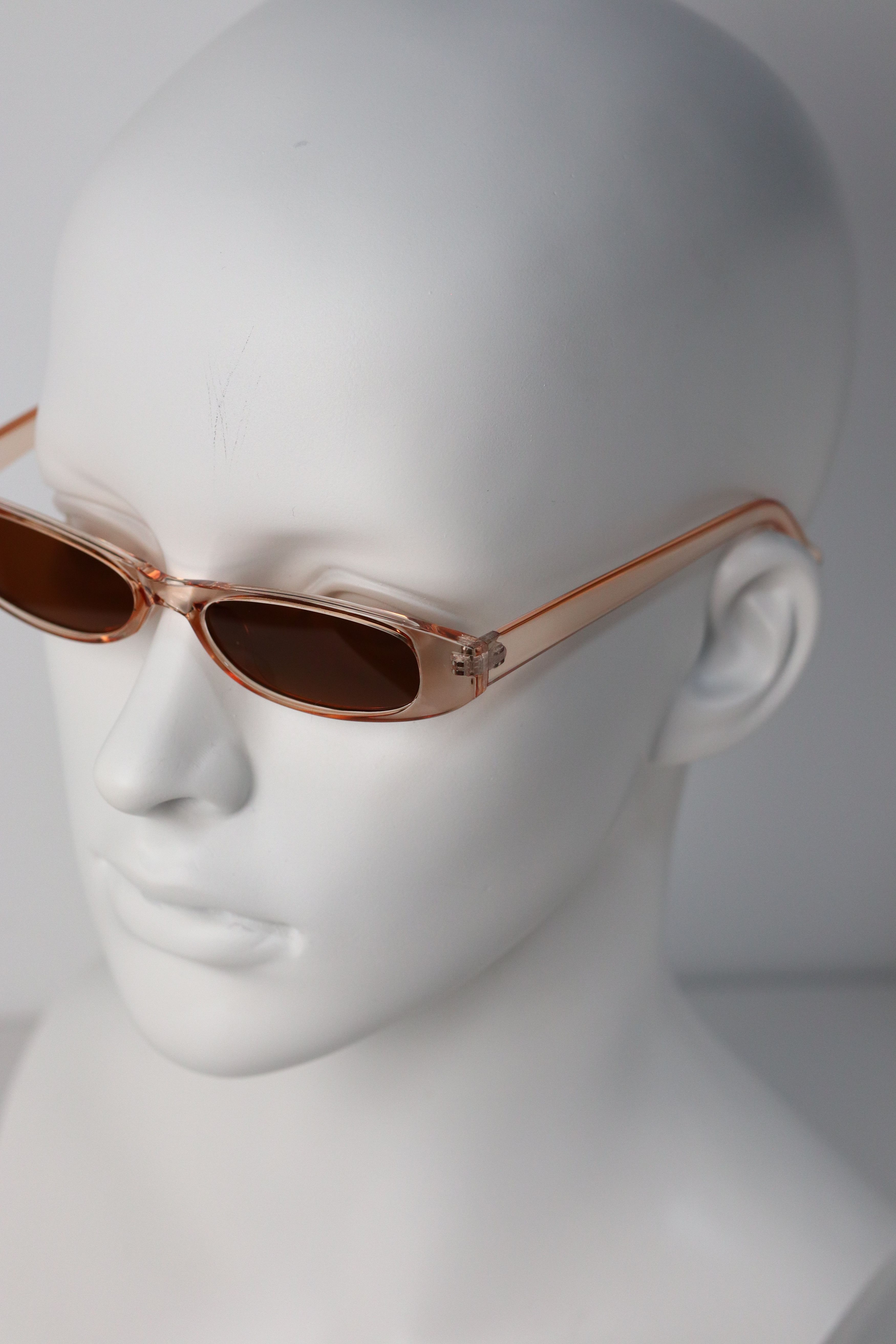 Japanese Brand Y2k Avant Garde Futuristic Rectangle Champagne Sunglasses OS Size ONE SIZE - 3 Thumbnail