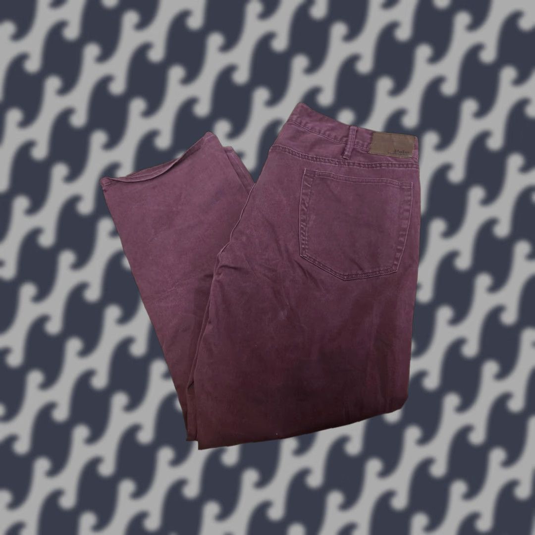 Polo Ralph Lauren Polo Ralph Lauren Jeans Mens 40x30 Burgundy 5 Pocket Straight Leg Pants Size US L / EU 52-54 / 3 - 1 Thumbnail