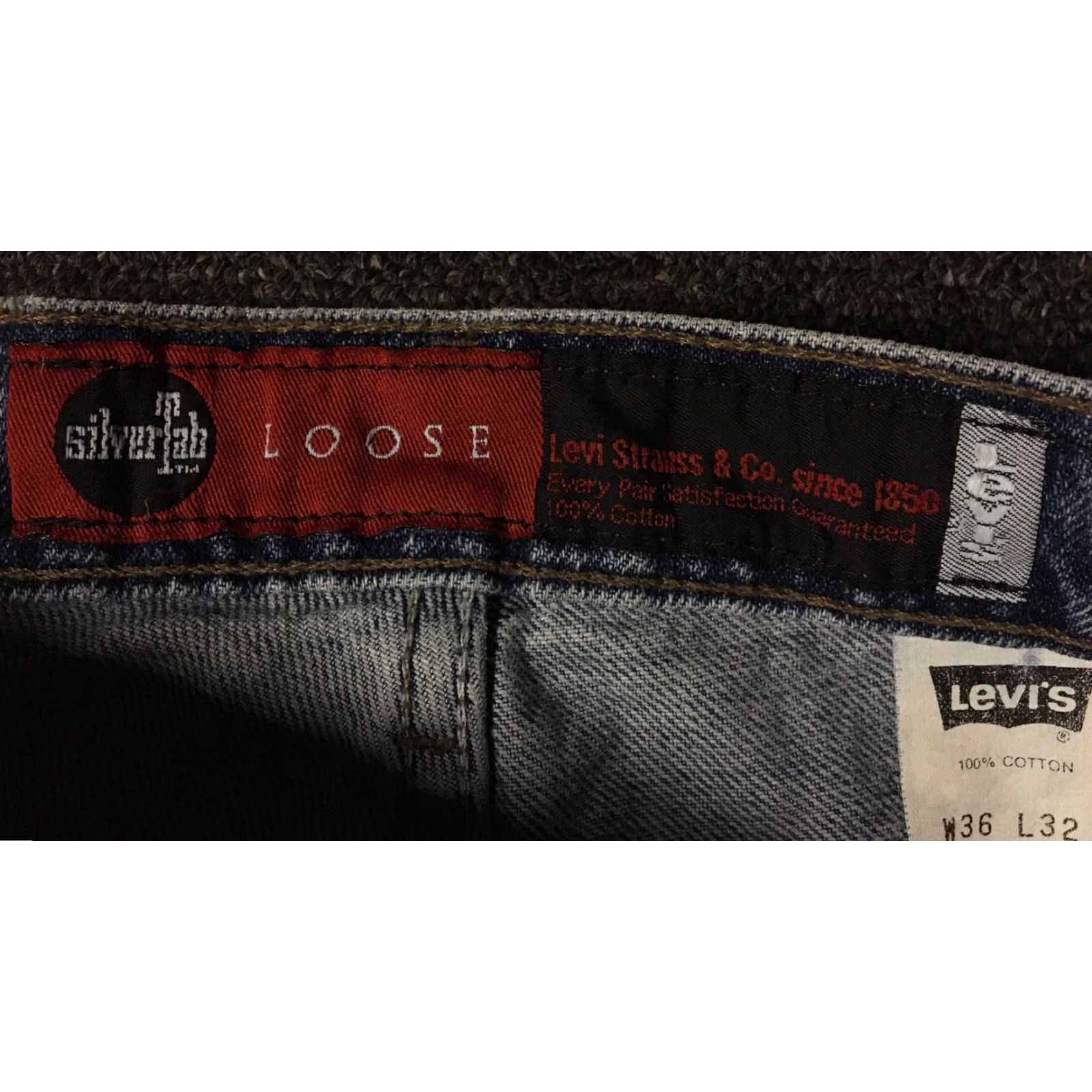 Levi's VINTAGE Levi’s Silvertab Jeans 500 Series 90s Loose 35/32 USA Blue Denim Grunge Skater Mens Pants Size US 36 / EU 52 - 6 Thumbnail