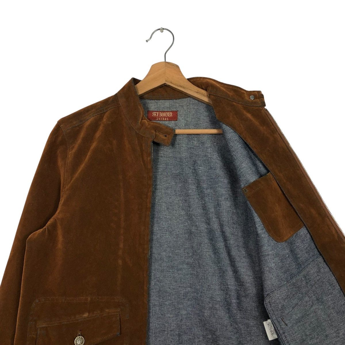 Japanese Brand 🔥RICH BROWN CROPPED CHORE BIKER JACKET SKY BOMBER Size US L / EU 52-54 / 3 - 14 Thumbnail