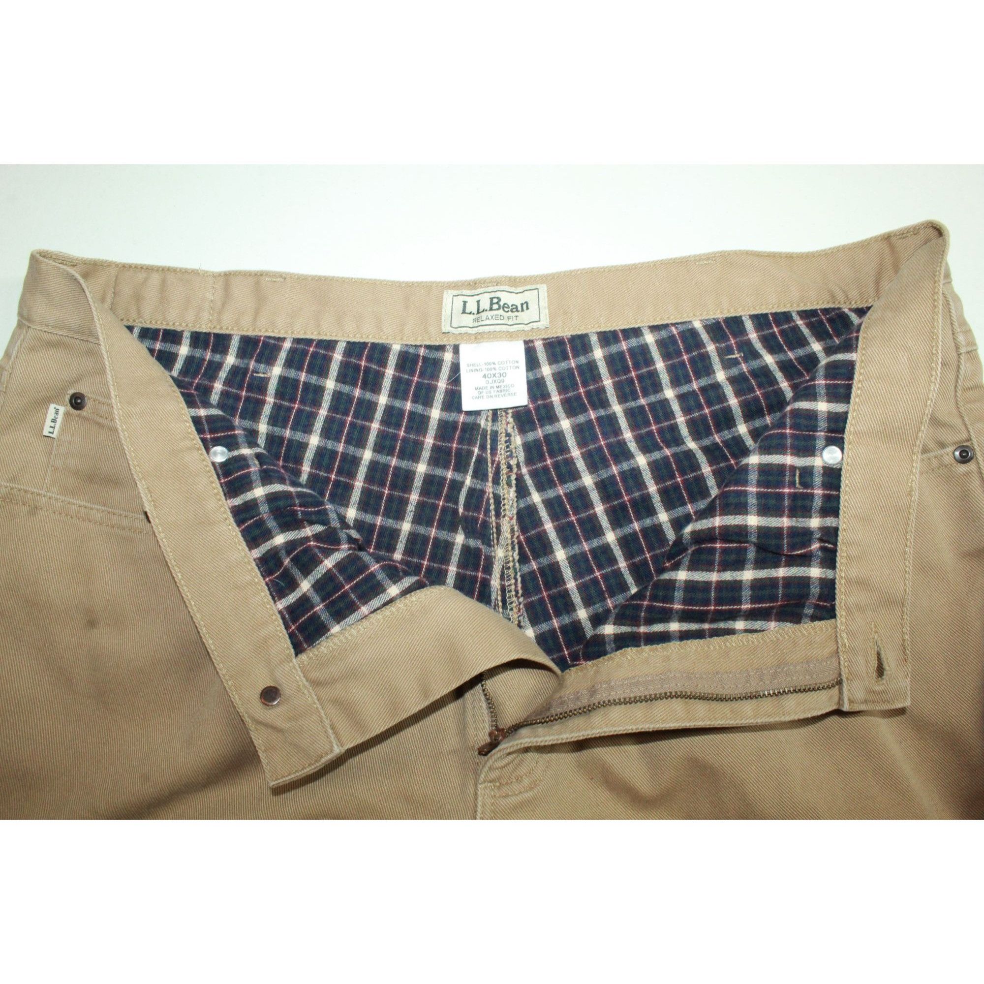 L.L. Bean LL Bean Khaki Pleated Lined Chino Pants Size US 40 / EU 56 - 6 Thumbnail