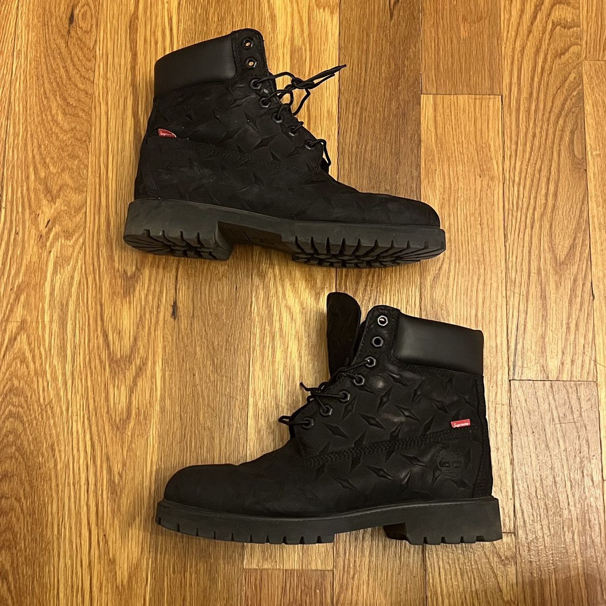 Pre-owned Supreme X Timberland Supreme Timberland Diamond Plate Boots In Black