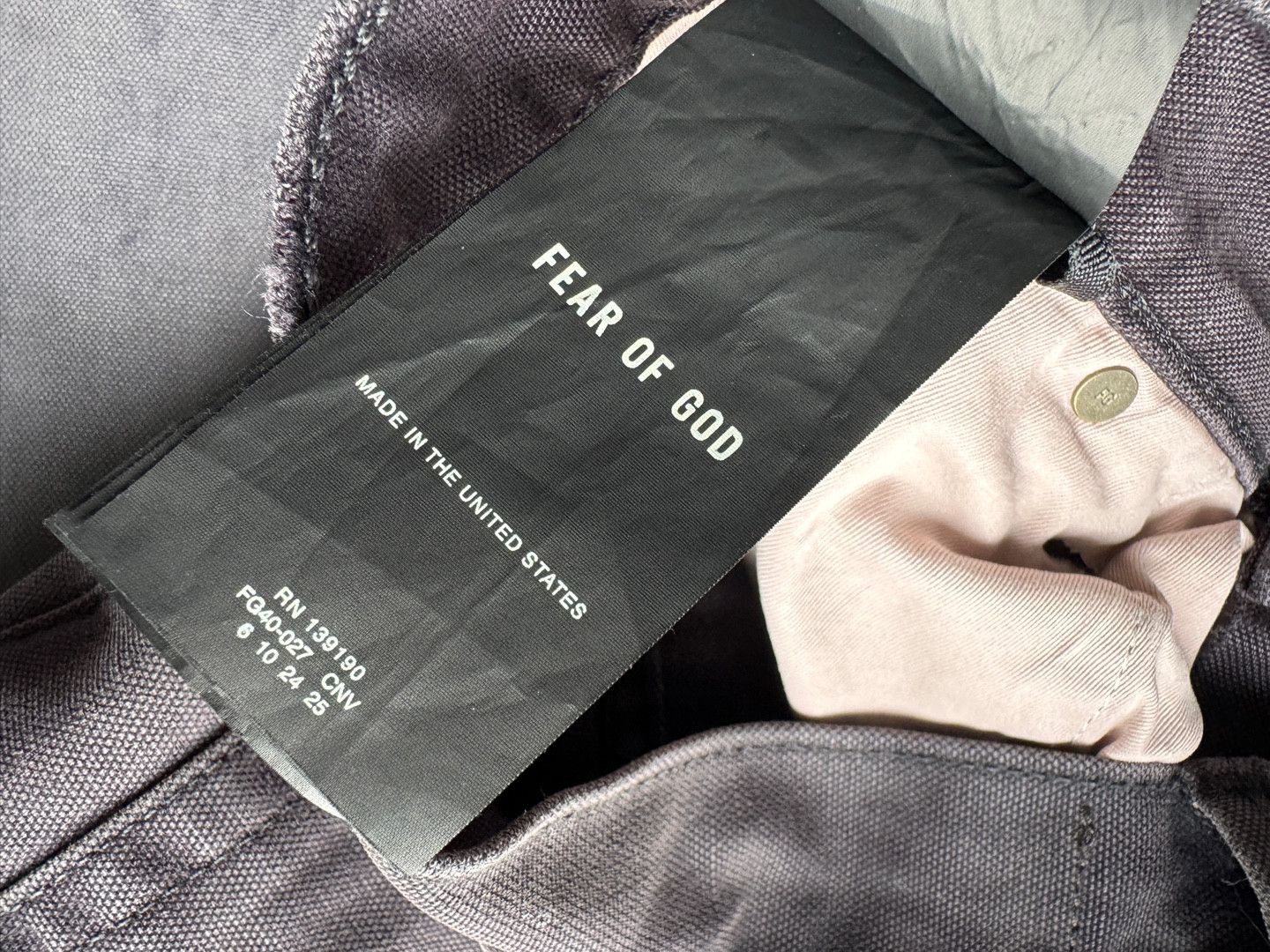 Fear of God Seventh Collection Canvas Jean Vintage Black 7th Pants Size US 31 - 5 Thumbnail