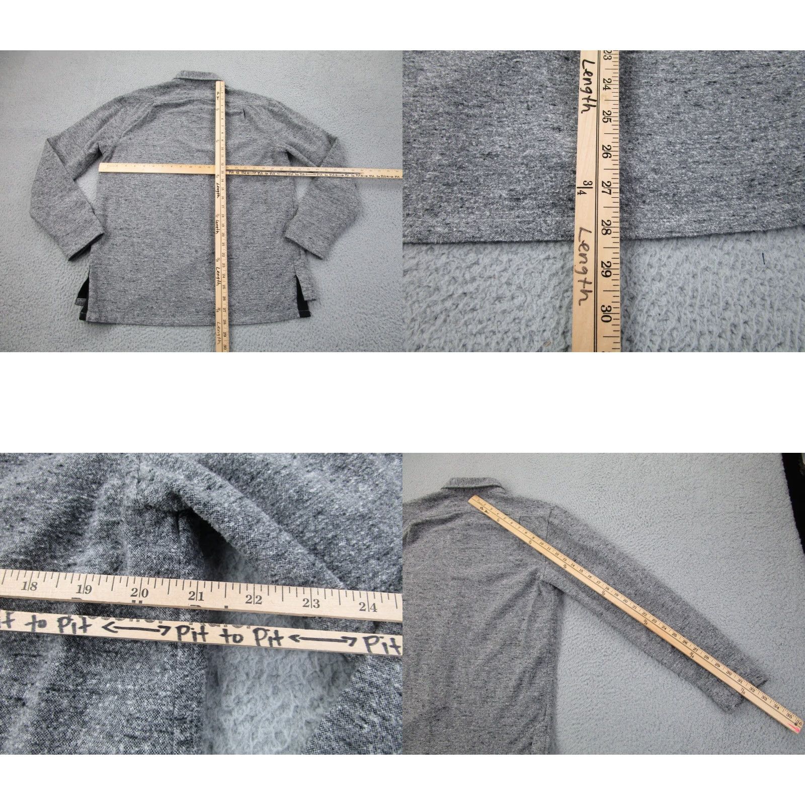 John Elliott John Elliott Shirt Mens M Gray Tweed Flannel Snap Button Shacket Indie Made in United States Size US M / EU 48-50 / 2 - 8 Thumbnail