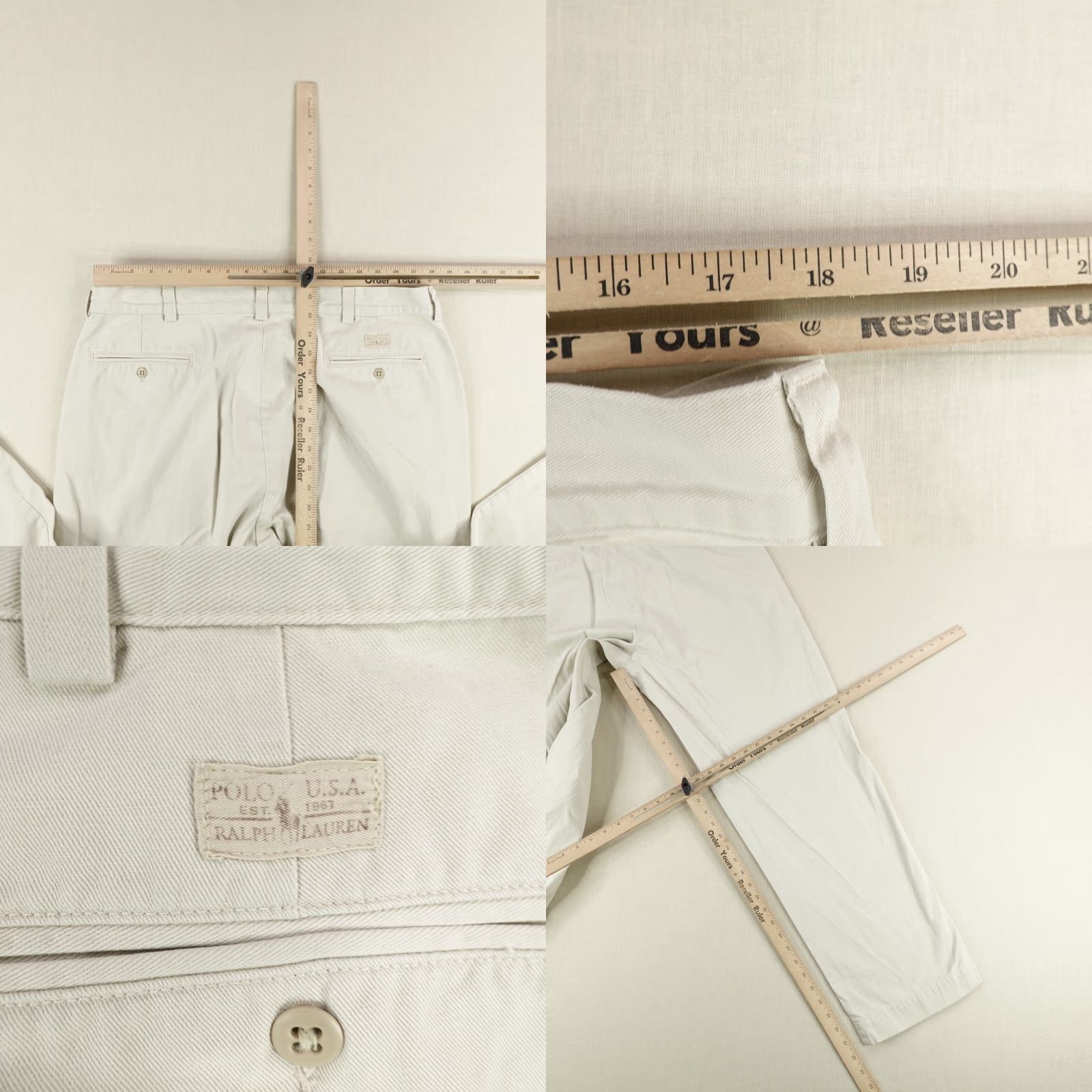 VINTAGE Polo Ralph Lauren Pants Mens 38x34 Chino Khaki Beige 90s USA Polo Pony Straight Leg N/A Mens