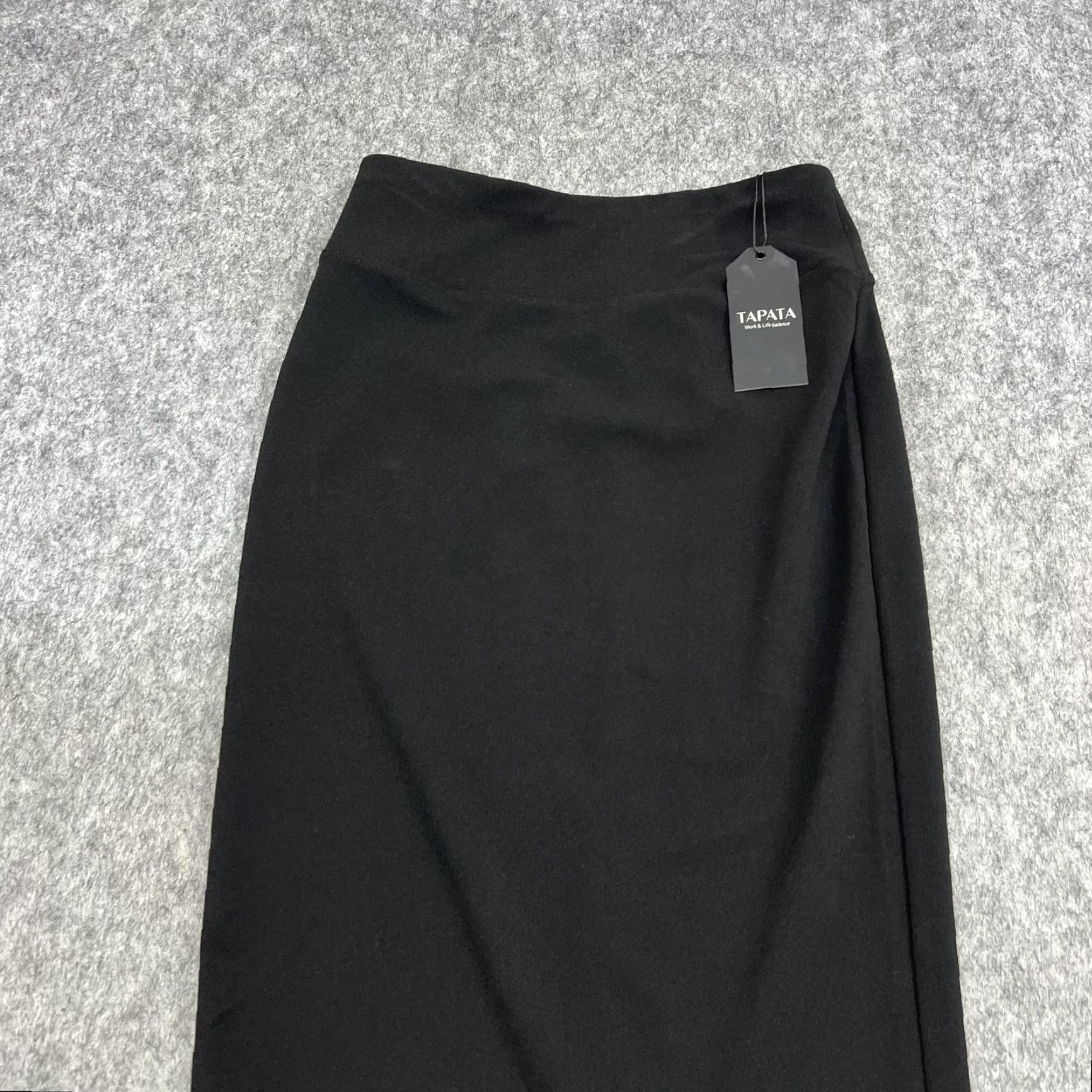 Vintage TAPATA Skirt Womens M Black Pencil Knee Length Stretch Pull On Workwear Office Size 32" / US 10 / IT 46 - 6 Thumbnail