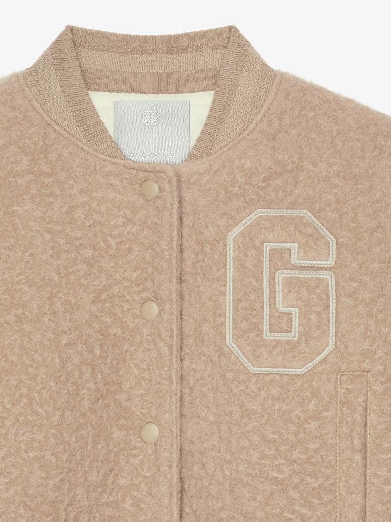 Givenchy o1w1db10326 Varsity Jacket With Leather Sleeves in Beige Size XS / US 0-2 / IT 36-38 - 5 Thumbnail
