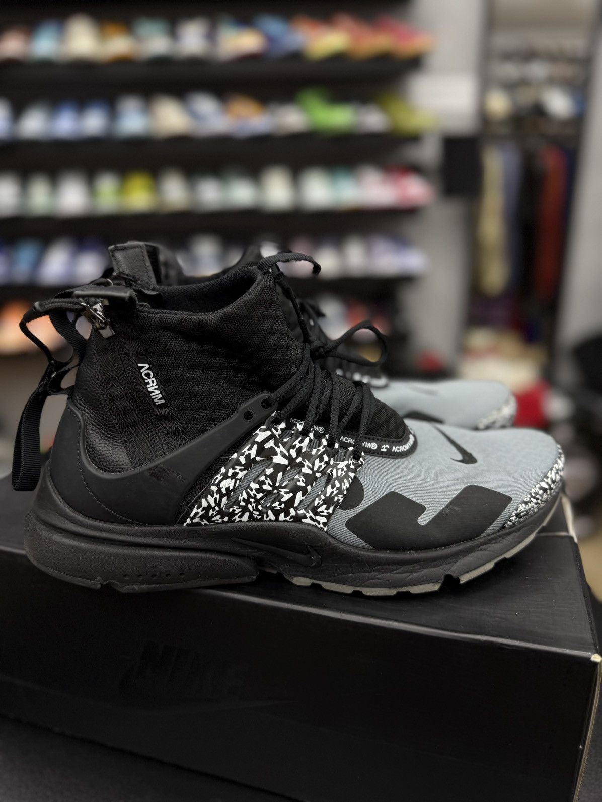 Nike Air Presto Mid Acronym Cool Grey Size (11) Pre Owned