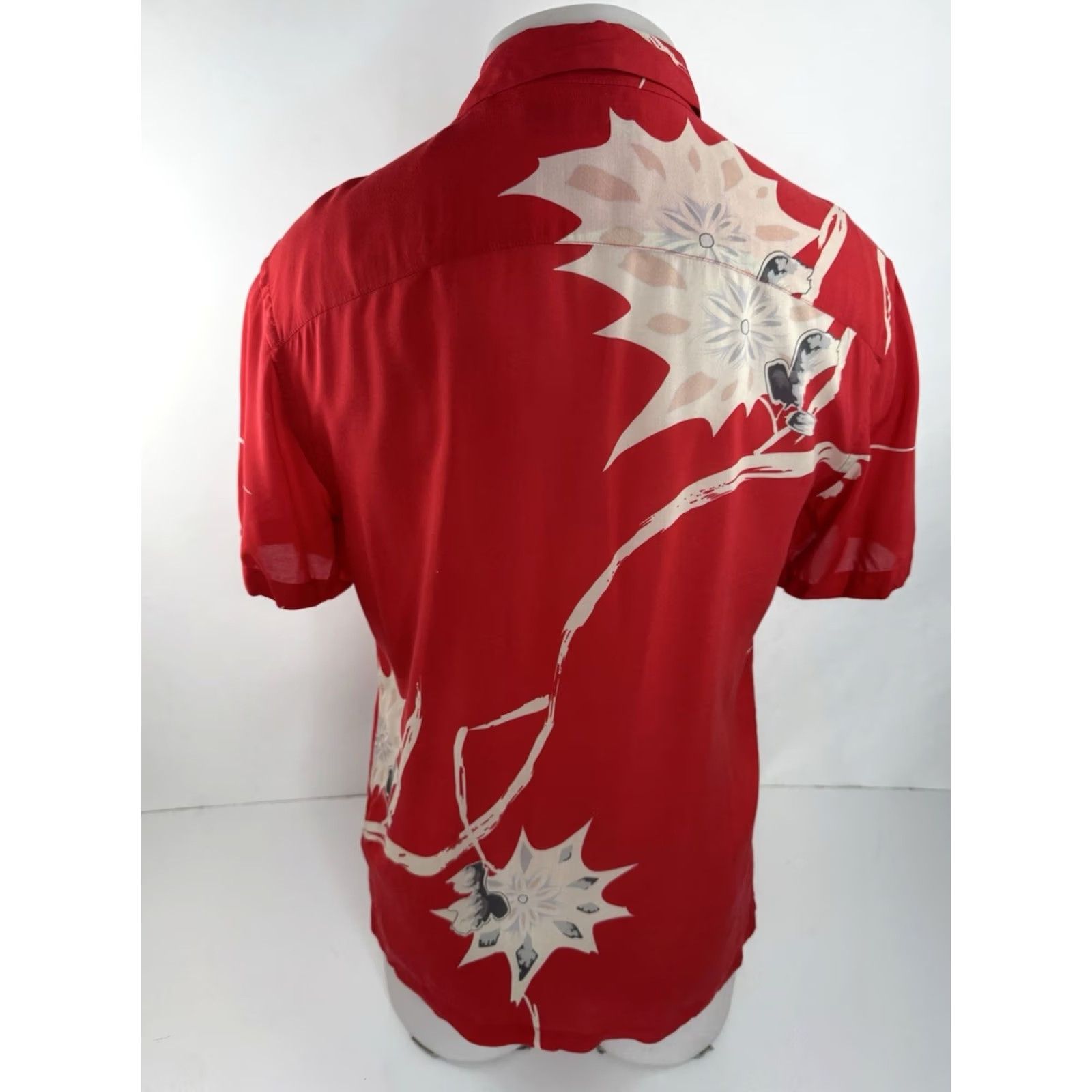 Allsaints ALL SAINTS Shirt Hawaiian Asian Print Red XS Mens Size US XS / EU 42 / 0 - 3 Thumbnail