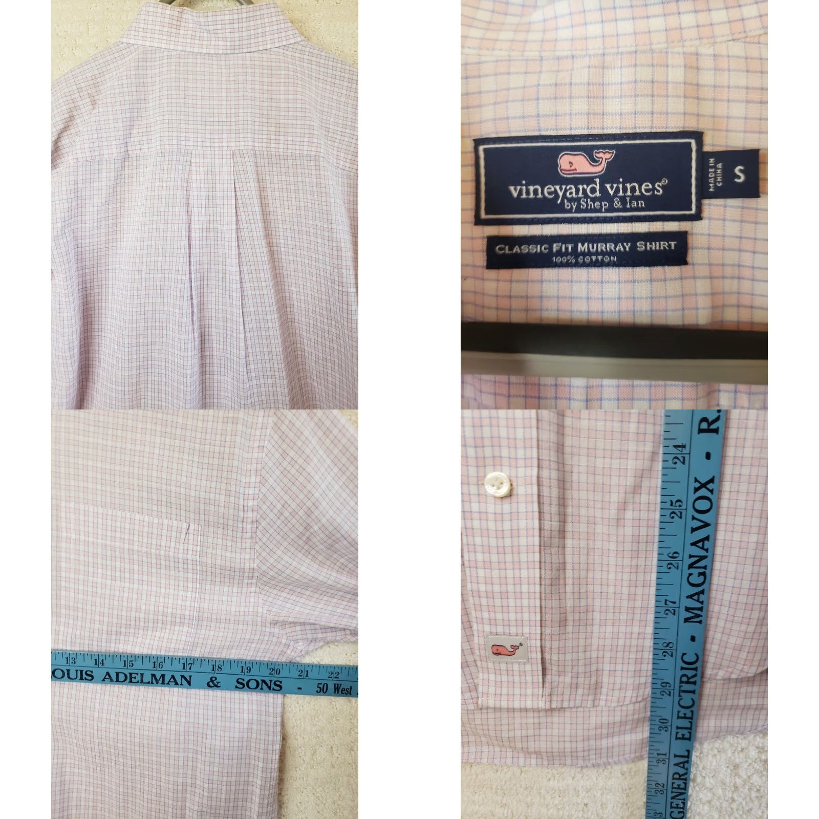 Vineyard Vines Vineyard Vines Murray Shirt Men Small Pink Blue Plaid Slim Fit Long Sleeve Button-Up Shirt Size US S / EU 44-46 / 1 - 8 Thumbnail